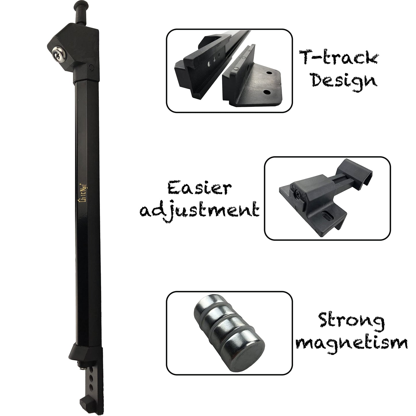 Chic Nyst Gate Latch Magnetic Top Pull Latch Keeper for Swimming Pool or Garden or Fenced Safety Outdoor Gate Latch 21 Inch Black Magnalatch Gates for Kid & Pet Safety