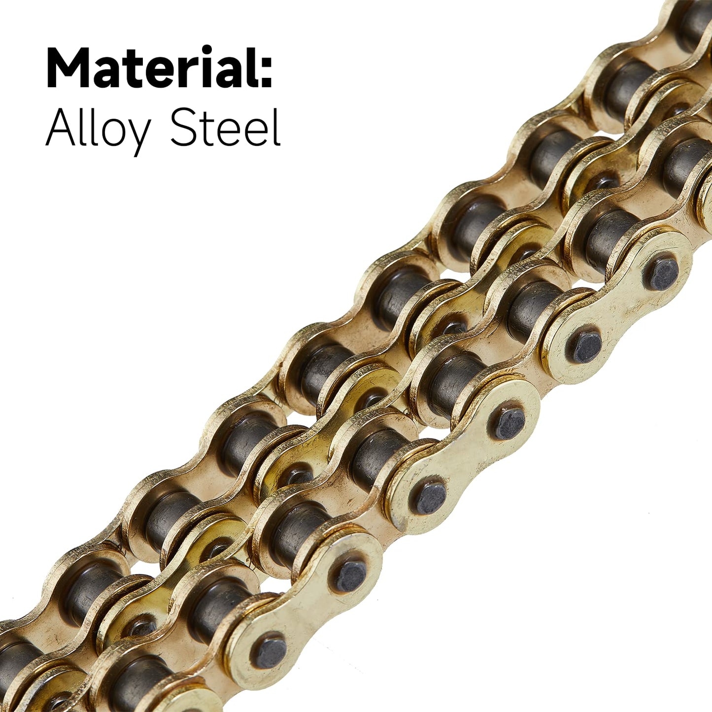 HILAKE 415H Motorcycle Chain 110 Links Non O-Ring with Connecting Master Link and Breaker Tool Heavy Duty Drive Chain for Motorcycle Bicycle Go Kart Mini Trail Bike (415H-110L)