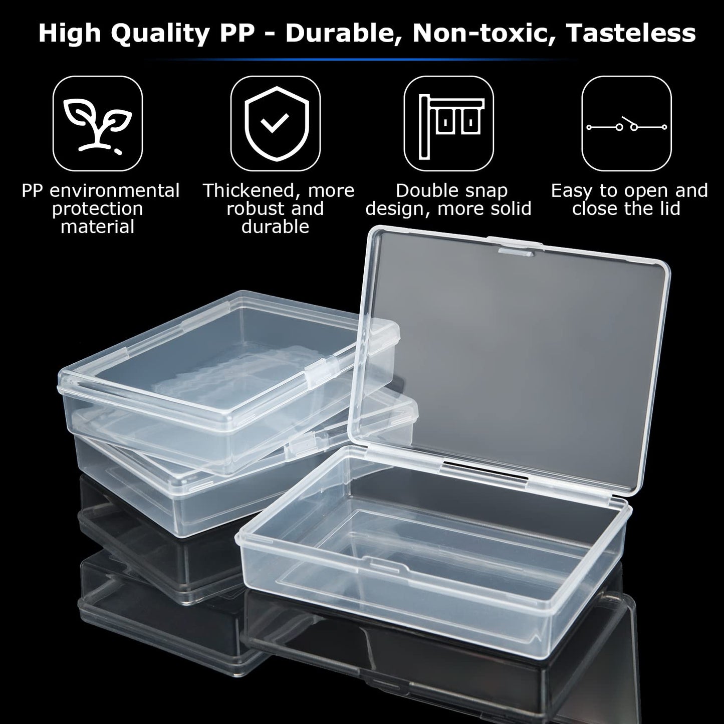 APACALI 30PCS Playing Card Case Clear Plastic Gaming Game Card Holder Organizer, Snaps Closed Clear Card Box Small Hard Plastic Card Storage Box, Empty Trading Card Storage Box 3.8x2.7x0.94 Inch