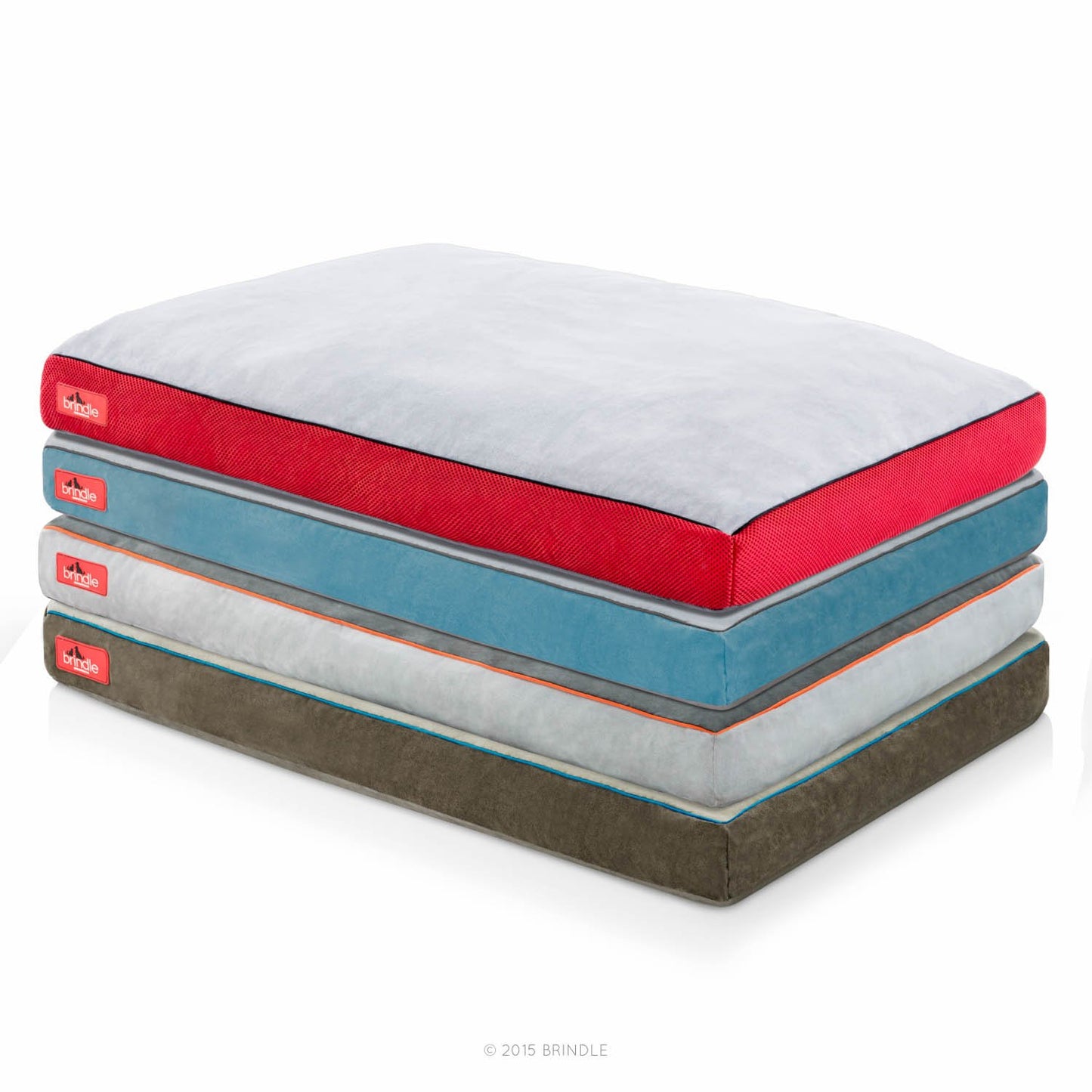 BRINDLE Soft Shredded Memory Foam Dog Bed with Removable Washable Cover, stone, 17in x 11in