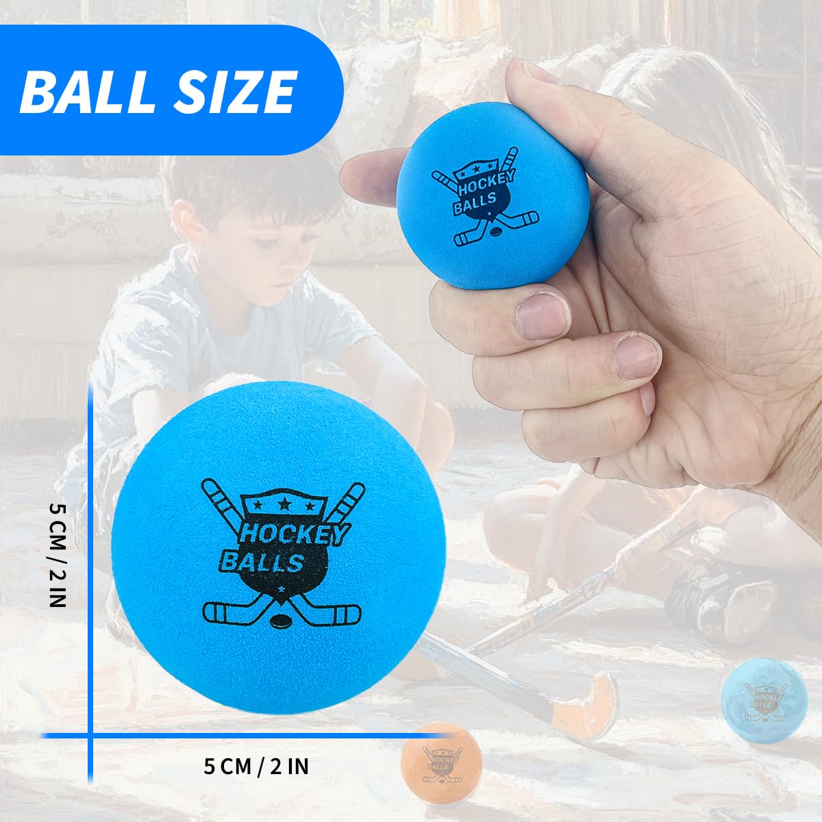 Pandahero 24-Pack Mini Knee Hockey Balls for Indoor Play – Soft Foam Balls for Floor Hockey & Mini Sticks – Birthday Gifts for Toddler Kids Boys Girls