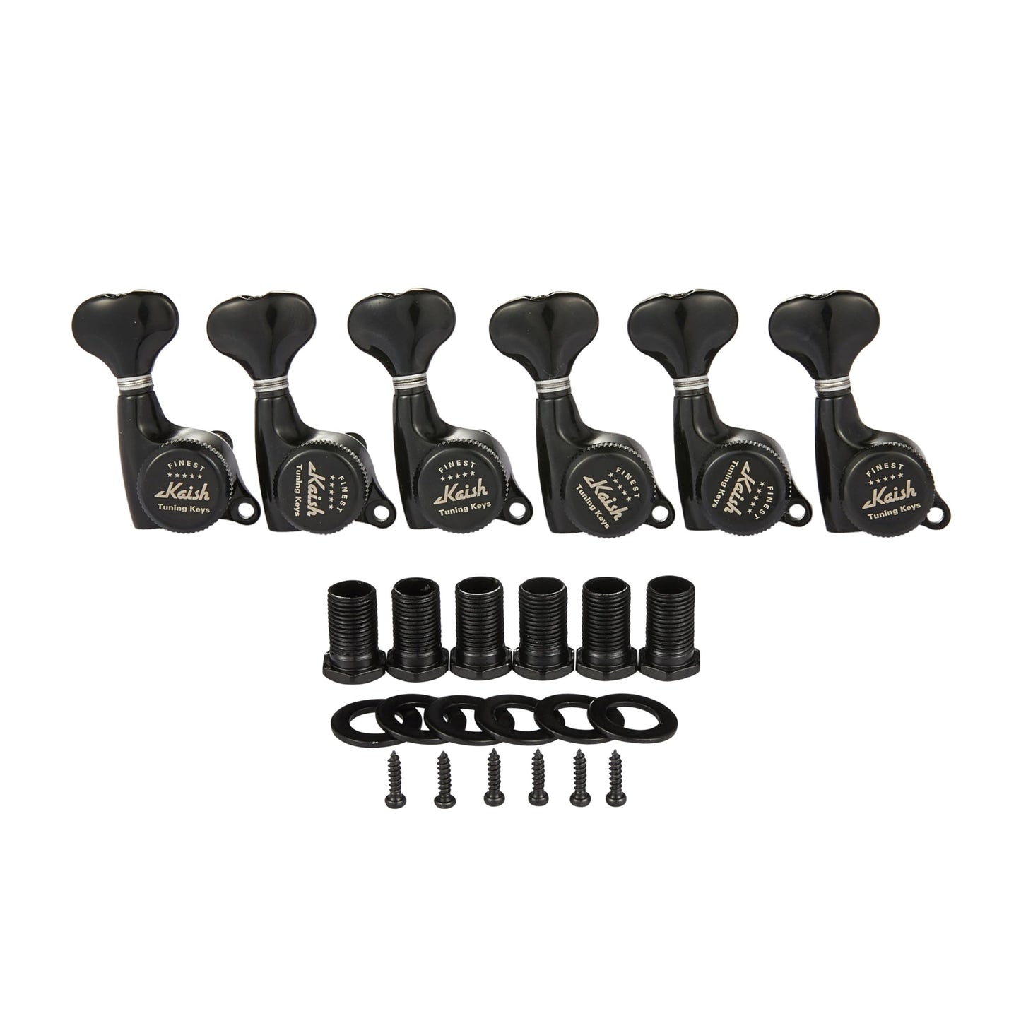KAISH 18:1 Gear Ratio Guitar Locking Tuners Machine Heads Guitar Locking Tuning Keys Pegs for Strat/Tele/LP/SG most Electric or Acoustic Guitars Black