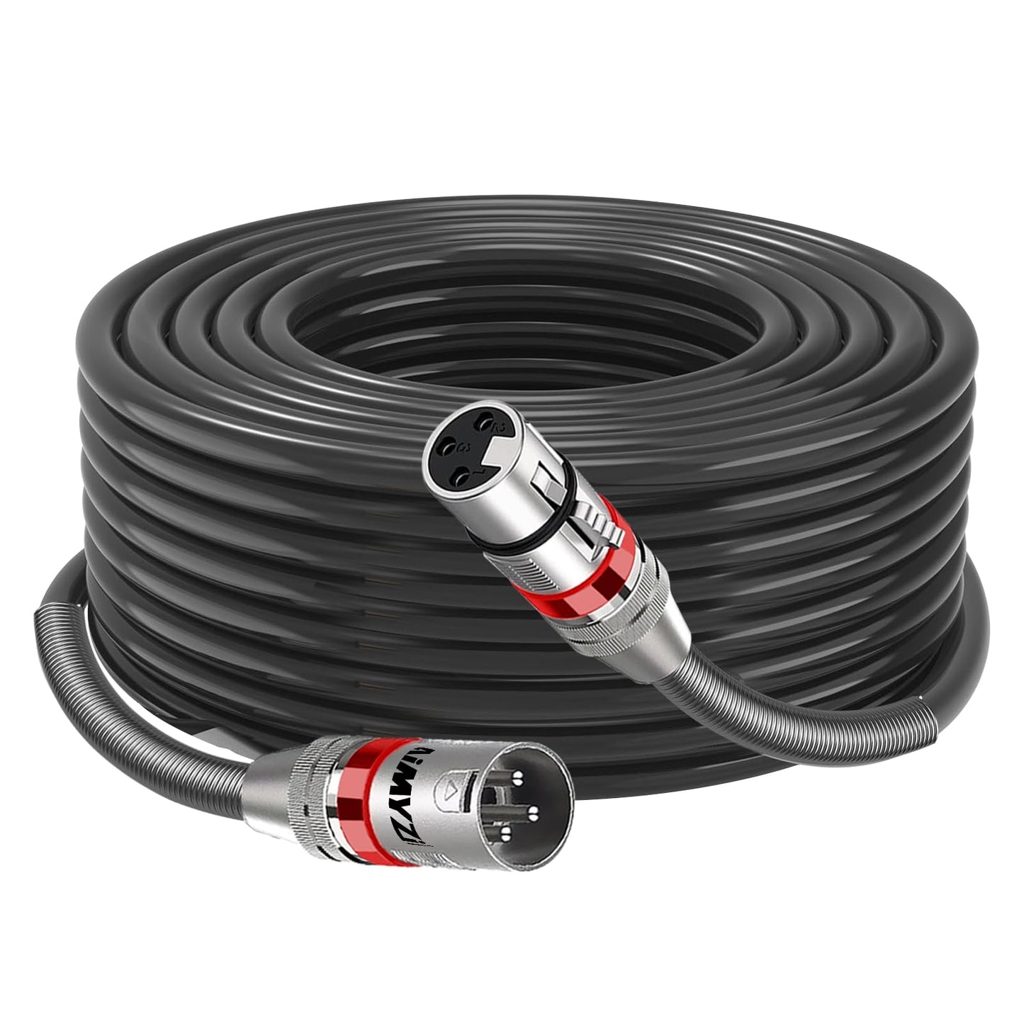 Aimyzii XLR Cable Microphone Cable 150 Feet Premium Balanced Mic Cable Pure Copper Conductors Heavy Duty Male to Female 3 Pin XLR Microphone Cable Zinc Alloy Connectors with Metal Spring