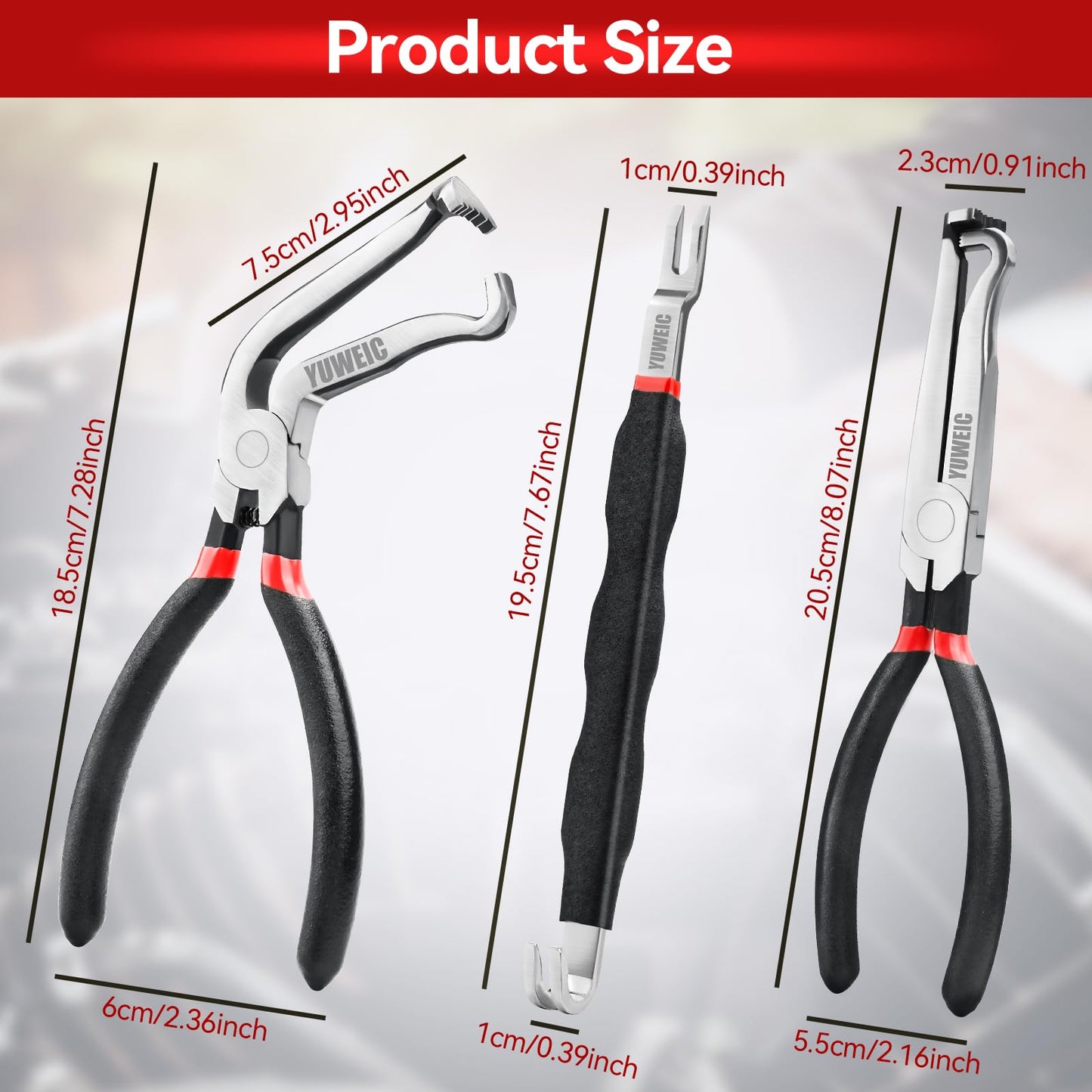 Electrical Disconnect Pliers Set, Automotive Electrical Disconnect Pliers and Terminal Pin Removal Tool Kit 4PC, Professional Automotive Tools for Most Cars, Trucks and SUVs