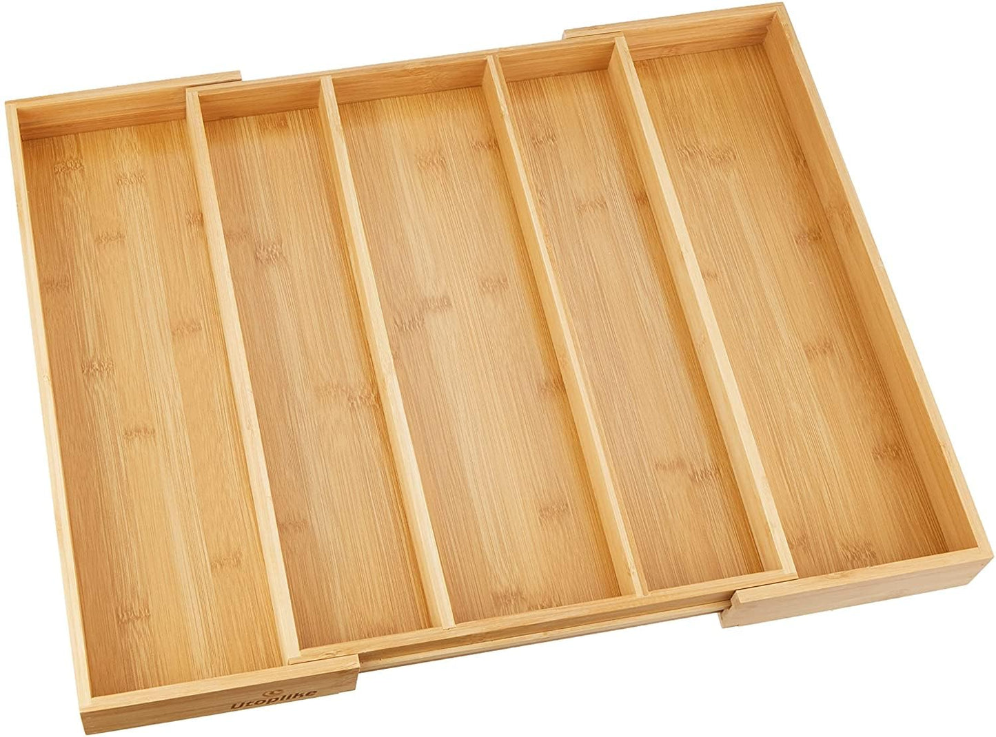 Utoplike Bamboo Expandable Kitchen Drawer Organizer, Adjustable Utensil Holder and Cutlery Tray, Drawer Divider For Silverware, Flatware, Knives In Kitchen, Bedroom, Living Room