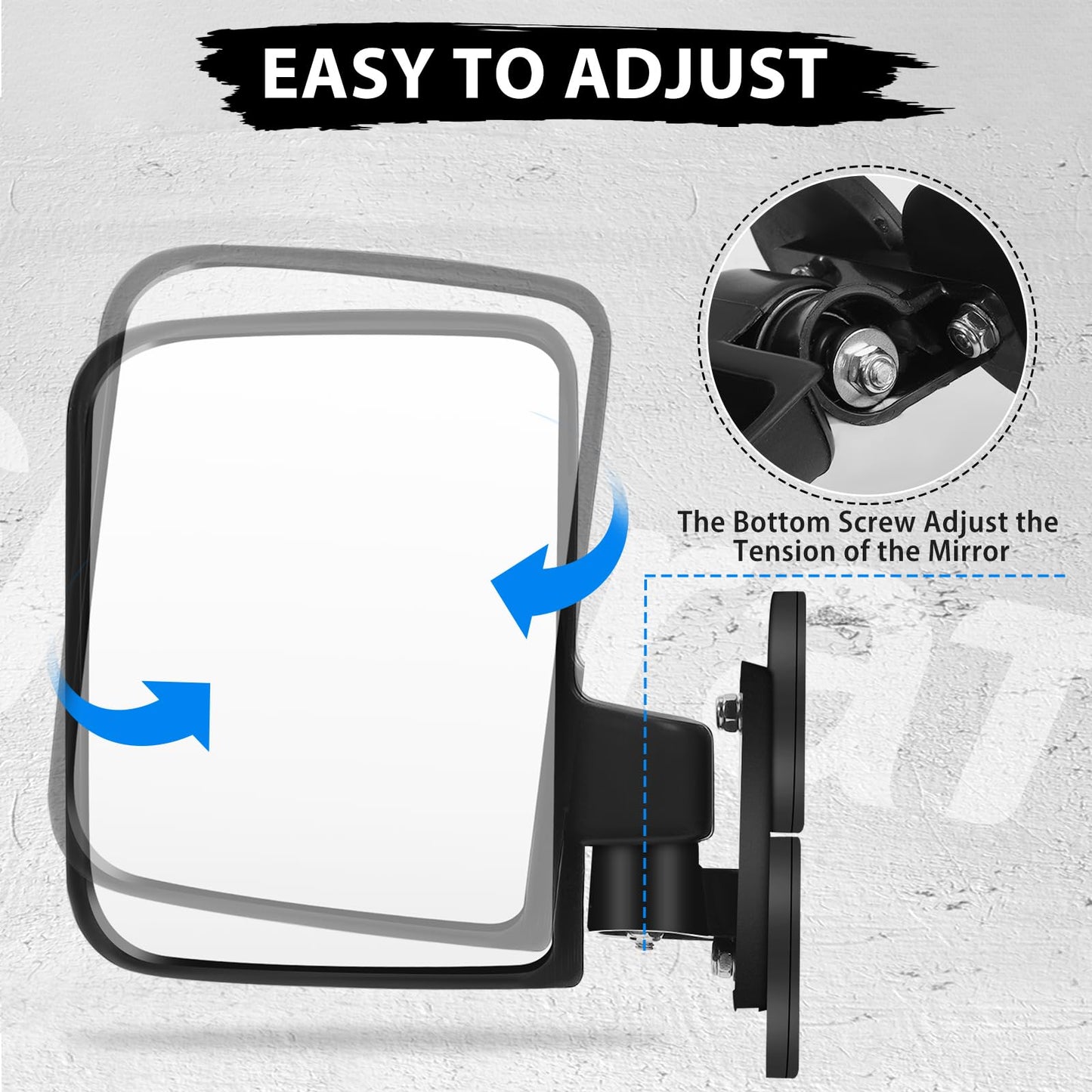 Tractor Magnetic Side Mirrors, Universal Strong Magnetic Side Mirrors for Tractors, Forklifts, Lawn Mover, Small Dozers, Lift Trucks, UTV, ATV, Compatible with John Deere tractor, Kubota, Mahindra