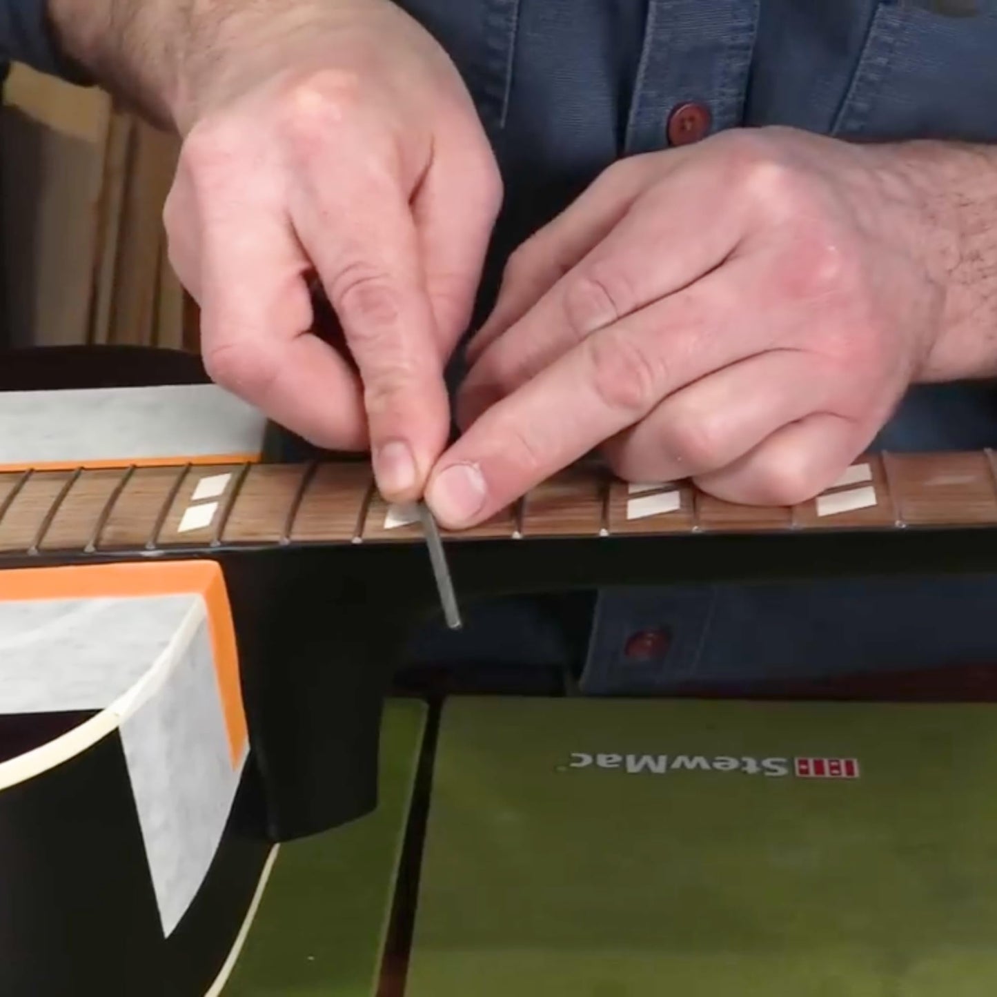StewMac Fret End Dressing File - Safely Fix Sharp Guitar Frets & Fret Sprout Fast - For Rounding, Shaping, and Smoothing Frets - Professional Luthier Guitar Repair Tool - (1175)
