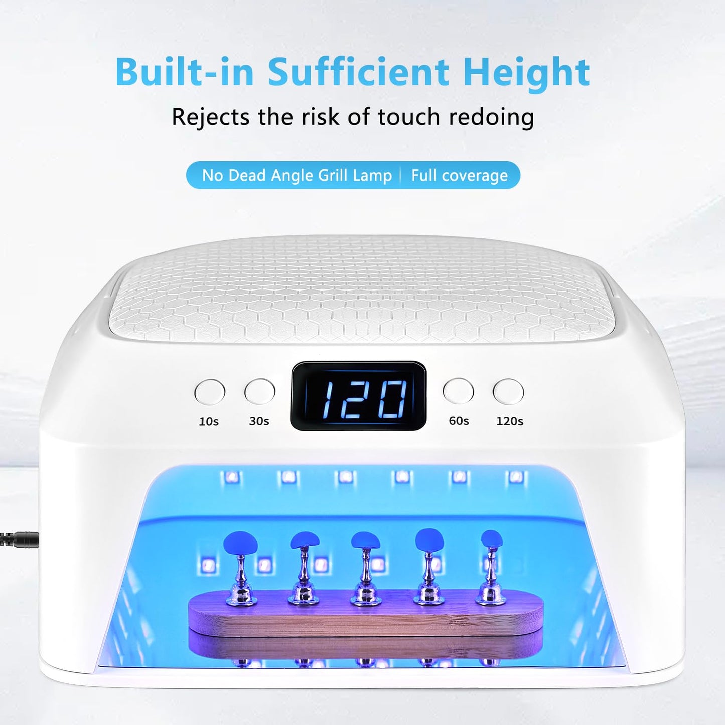 JODSONE U V LED Nail Lamp Large Space Portable Handle Front and Rear Dual Display Professional Nail Lamp Fast Drying Gel Nail Polish