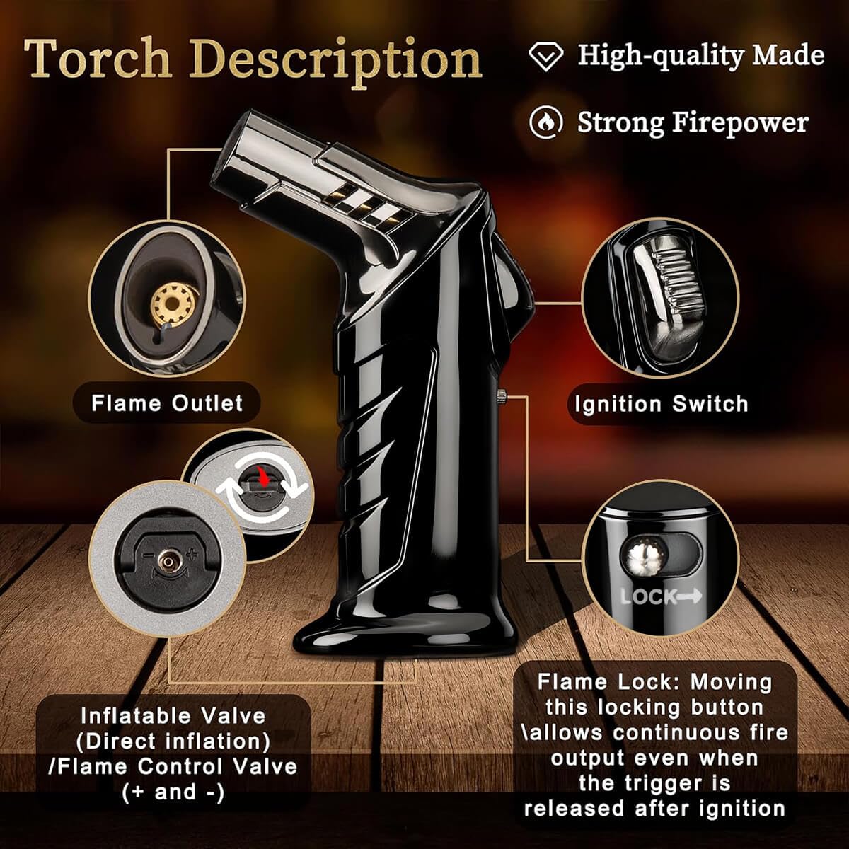 Cocktail Smoker Kit for Bourbon Whiskey Gifts for Men Drink Smoker Infuser Old Fashioned Smoker Kit with Torch Bongos Smoking Smoked Fashion Top Whiskey Making Accessories Infuse Cocktail Wine Meat