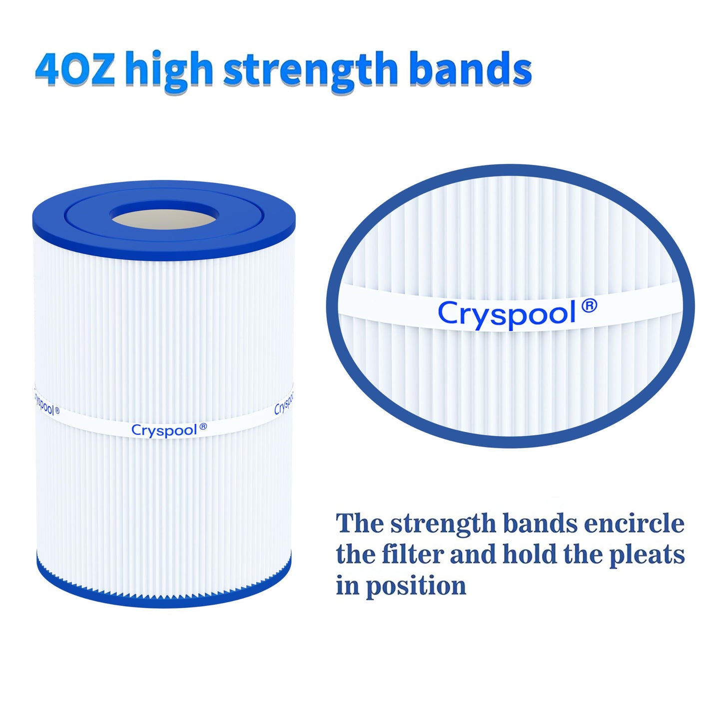 Cryspool Spa Filter Replacement for CX250RE, Star-Clear C250, PA25-4, PA25-4/M4, Unicel C-7626, FC-1230, 25 sq. ft, 1 Pack