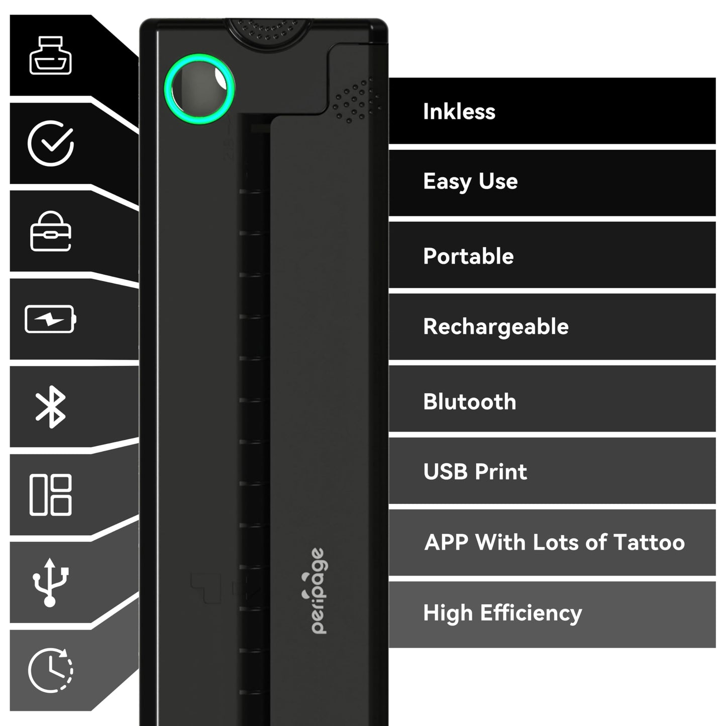 PeriPage P90 Wireless Tattoo Printer,Thermal Tattoo Machine with Tattoo Stencil Paper,Portable Tattoo Printer Compatible with Phone,Pad & PC