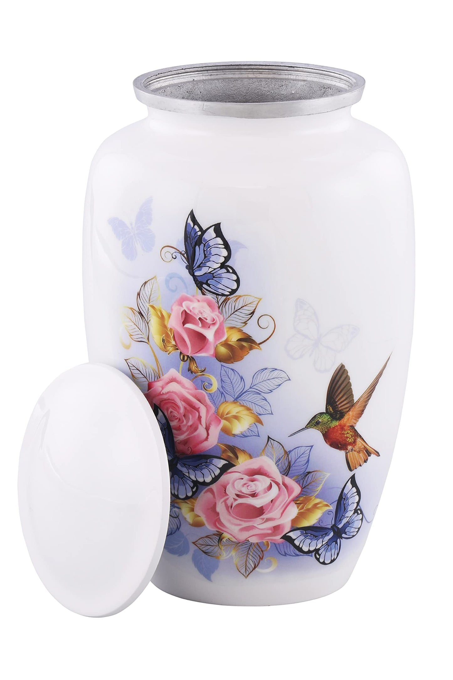 Butterfly Humming Bird Adult Cremation Urns for Human Ashes - Decorative Urn,ERN for Human Ashes Female & Male,Urns for Ashes Men & Women,Funeral Urn (Butterfly Humming Bird, Adult)