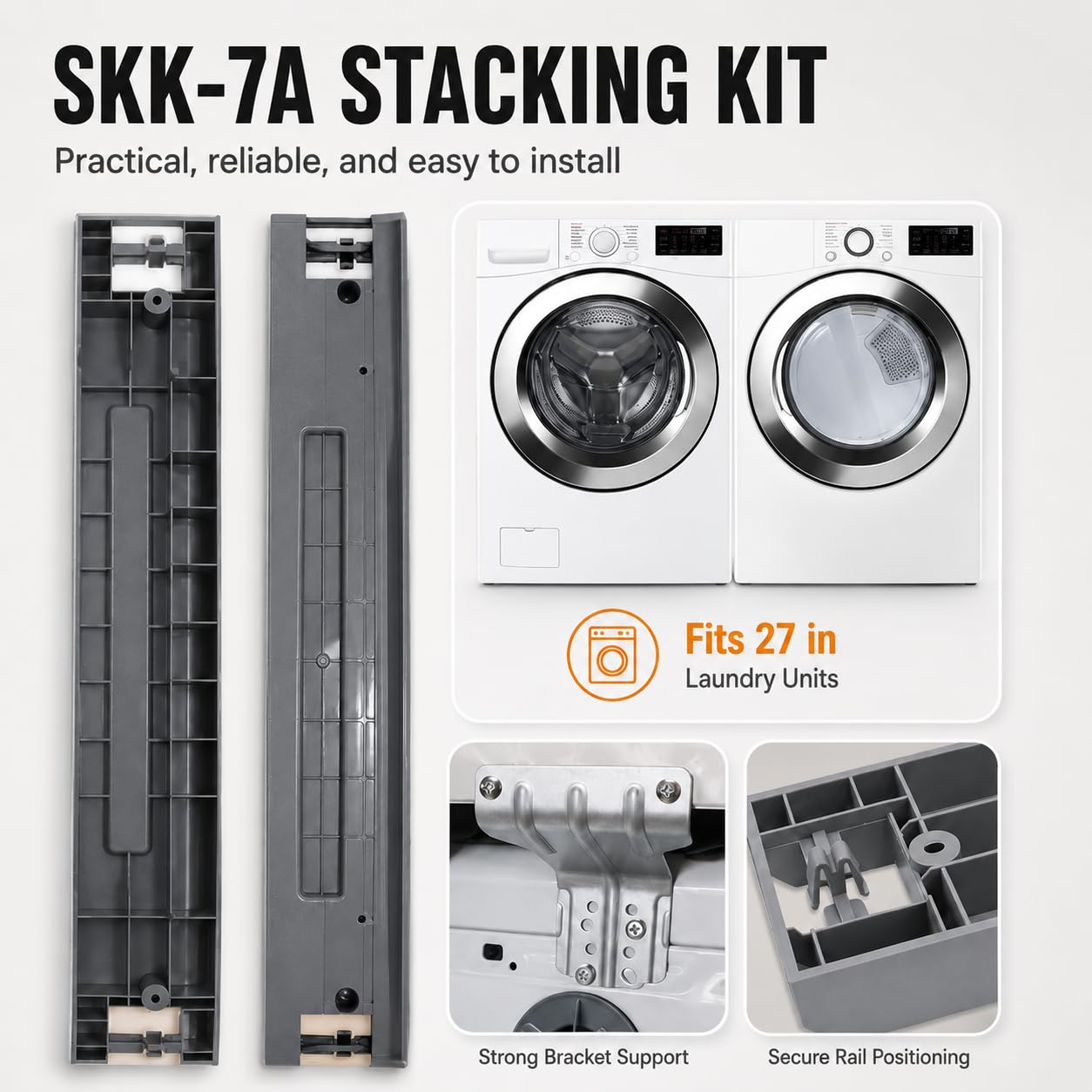 Swess SKK-8K Stacking Kit for Samsung 27 Inch Front Load Washer and Dryer Replace for SKK-8A, SKK-7A, SK-5A, SK-5AXAA