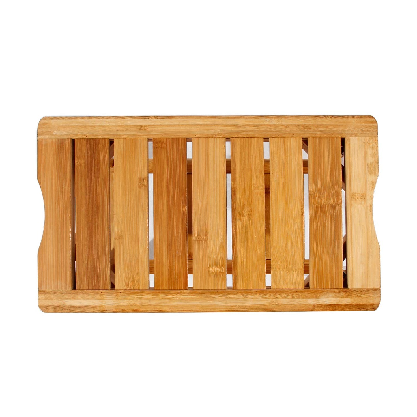 DlandHome Bamboo Bathroom Spa Shower Bench Foot Stool Bathing Seat with Storage Shelf