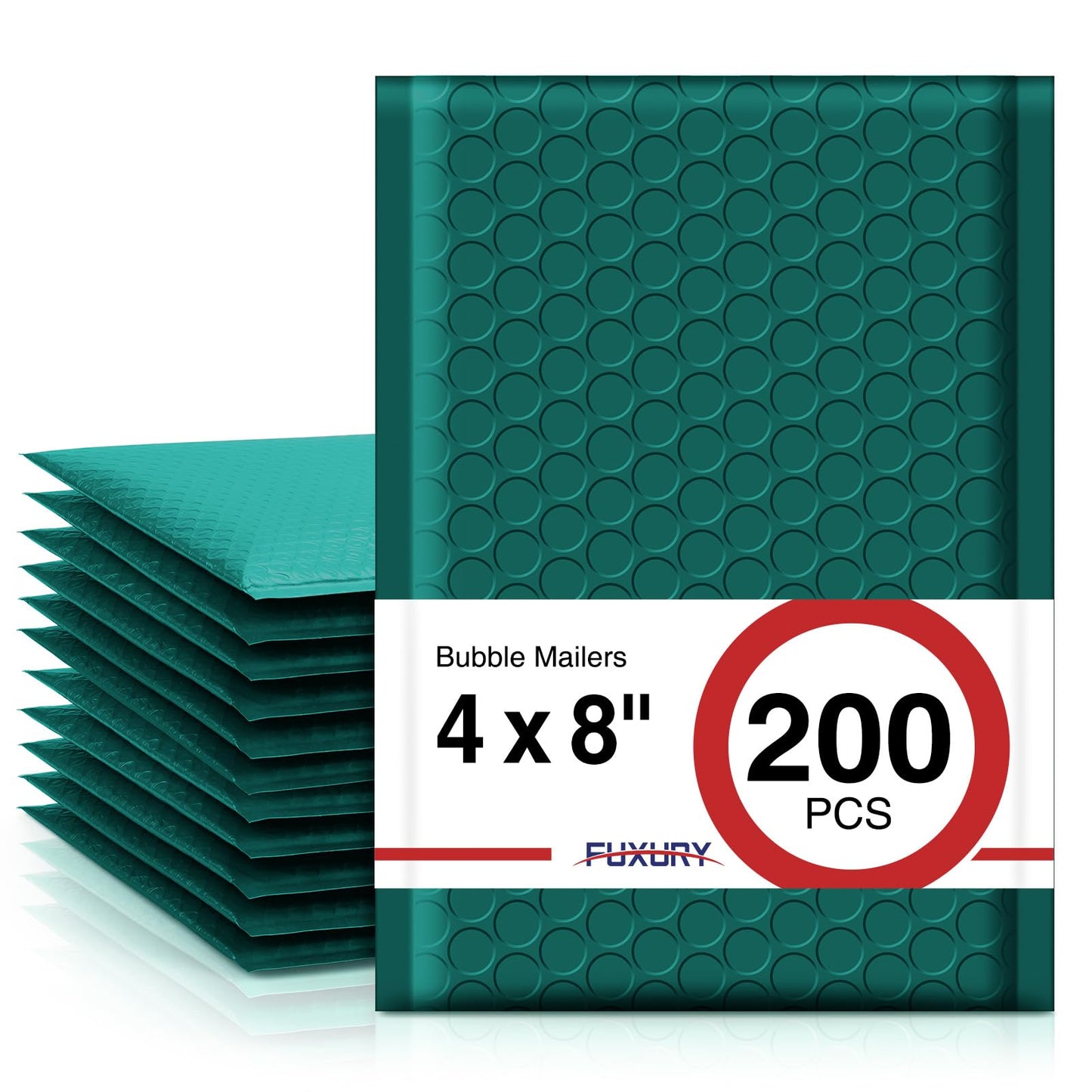 Fuxury Bubble Mailers 4x8" 200 Pack Self Seal Bubble Envelopes Padded Mailers Usable Size 4x7" Forest Green Padded Envelopes for Small Business Envelope Mailers