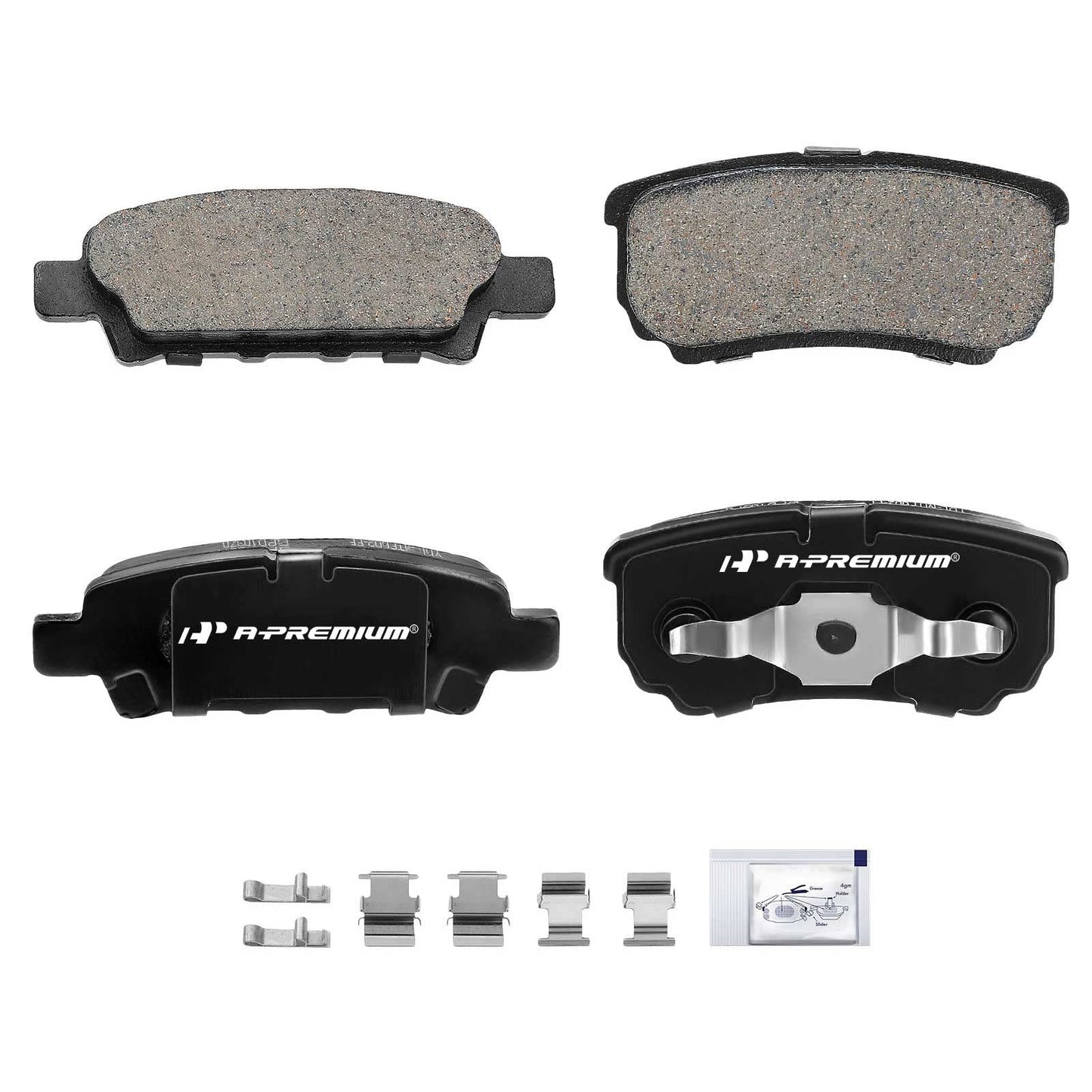 A-Premium Rear Ceramic Disc Brake Pads Set Compatible with Select Mitsubishi, Chrysler, Dodge and Jeep Models - Compass, Patriot, Outlander, Avenger, Caliber, 200, Sebring, Lancer
