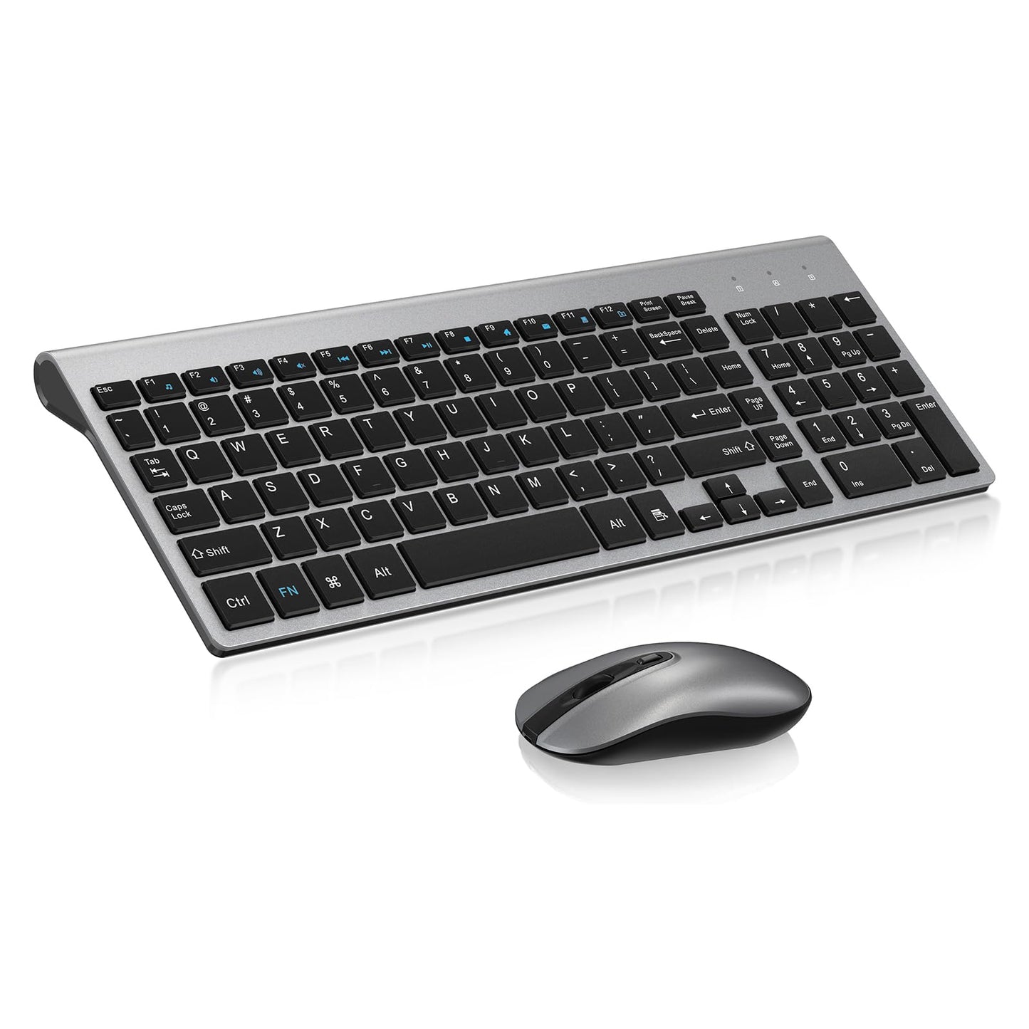 cimetech EasyTyping KF10 Wireless Keyboard and Mouse Combo, [Silent Scissor Switch Keys][Labor-Saving Keys] Ultra Slim Wireless Computer Keyboard and Mouse, Easy Setup for PC/Laptop/Mac/Windows -Grey
