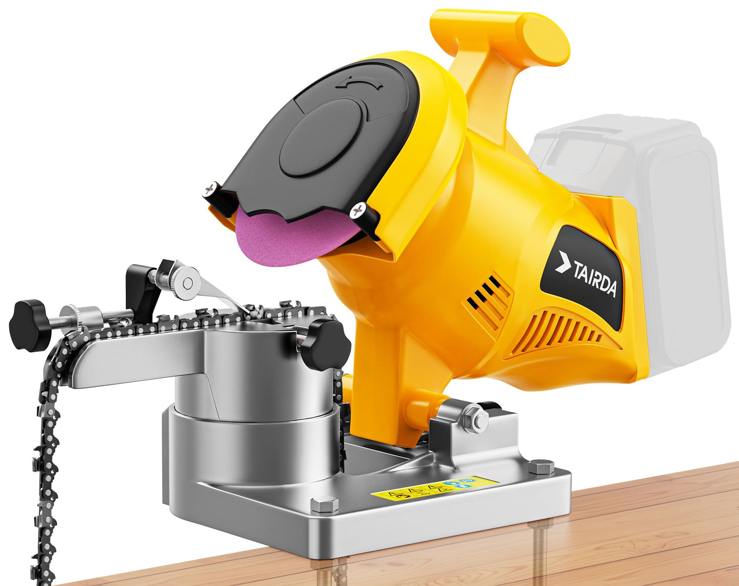 Cordless Chainsaw Chain Sharpener Compatible for Dewalt 20V 60V Battery(Tool Only), Electric Automatic Chain Sharpener with 5800RPM High Speed, for 1/4'', 0.325'', 3/8'', 0.404''Pitch, Bench-Mounted