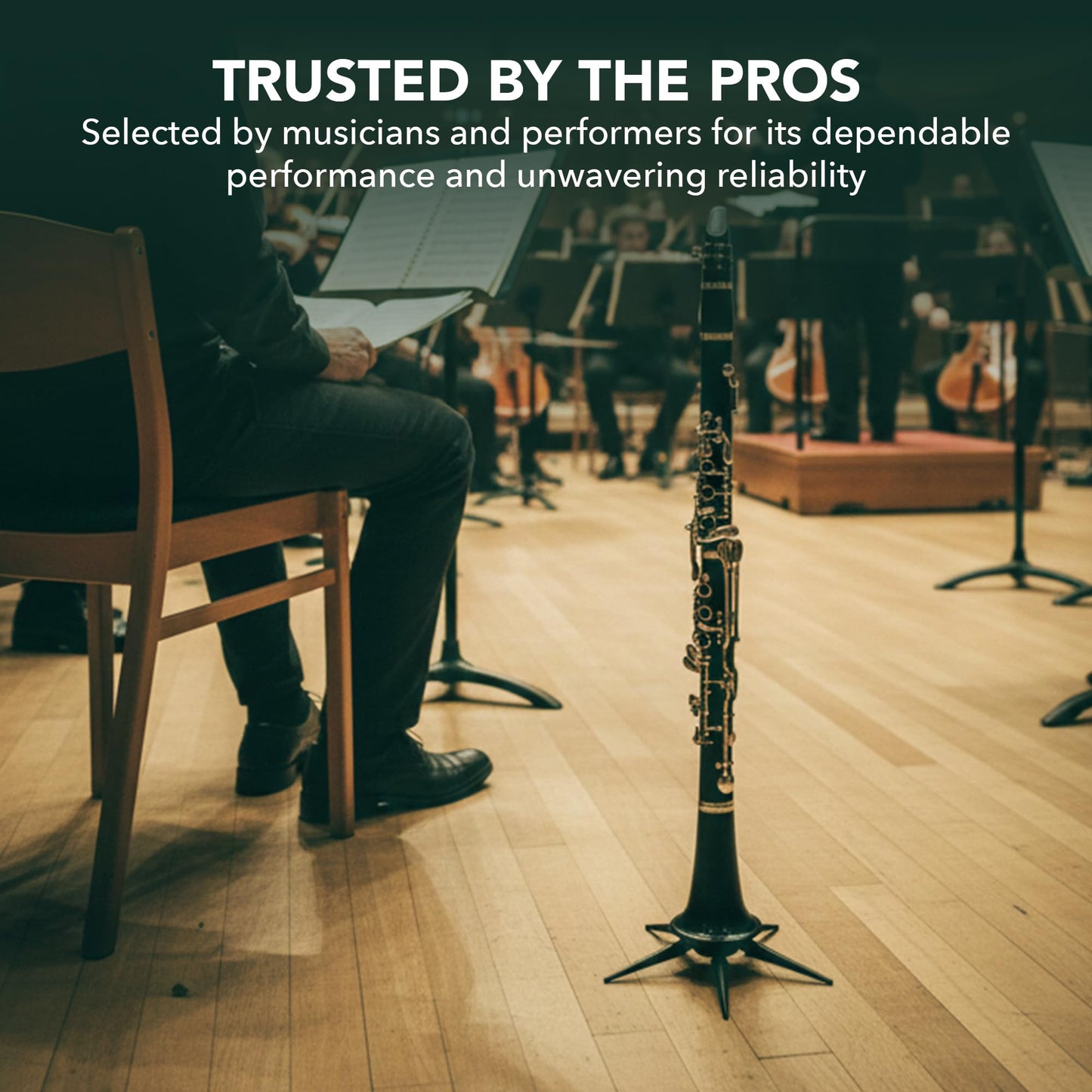 K&M Stands 15228 A & B Clarinet Stand - 5 Detachable Legs - Black