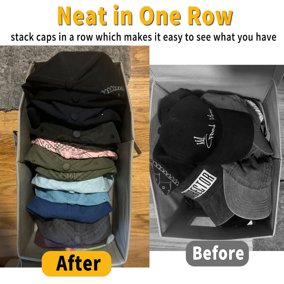 2-Pack Hat Storage for Baseball Caps – Closet Baseball Cap Storage Organizer for Gloves, Clothes, Books and Toys, Dust-Resistant