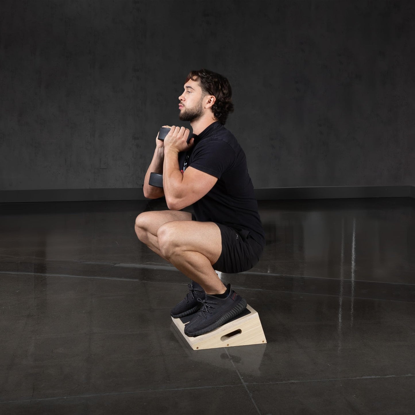 AmStaff Fitness Adjustable Wooden Slant Board, Hardwood Incline Board with Anti-Slip Surface, Squat Wedge, Calf Stretcher for Weightlifting, Strength Training - 5-Level Incline - Small (12.5"x16")