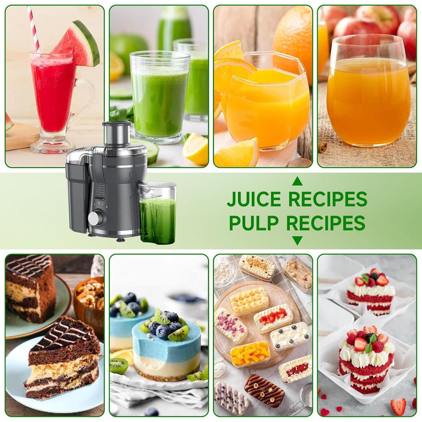 Juicer Machine, 500W Centrifugal Juicer Extractor with 3 Speed & Wide Mouth 3” Feed Chute for Fruit Vegetable, High Yield Juicer Included Cleaning Brush for Easy to Clean, Grey
