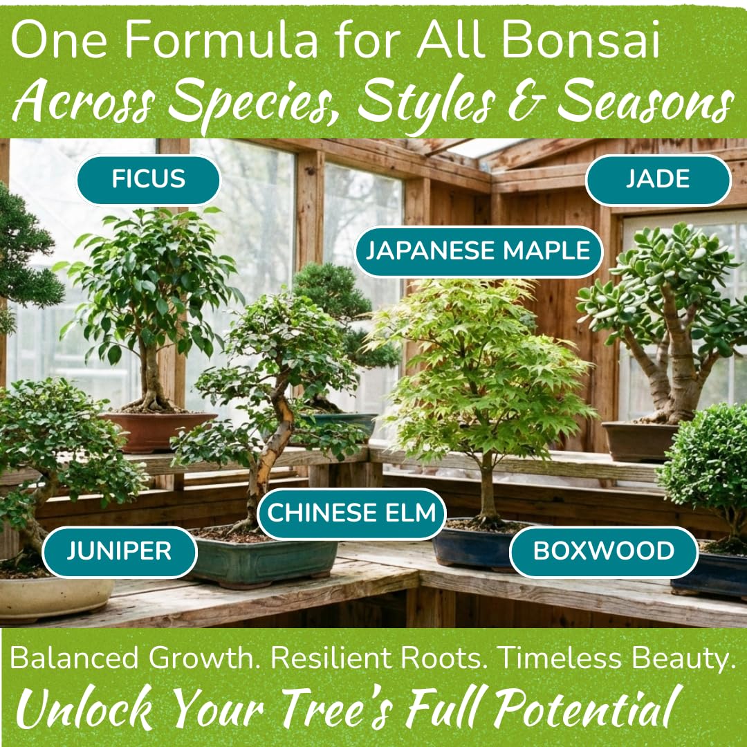 Bonsai Tree Food | Premium, Gentle Liquid Fertilizer for Healthy Growth, Strong Stems and Beautiful Blooms | 3-3-3 Balanced NPK Concentrate | 8 oz (240 ml)