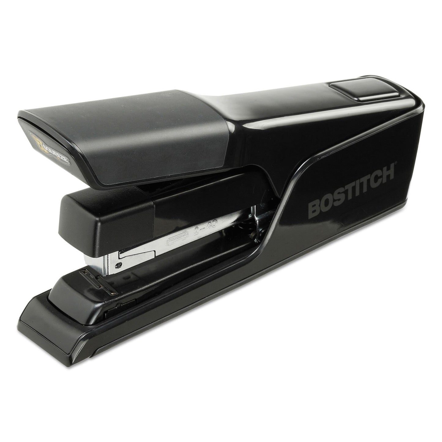 Bostitch B9040 EZ Squeeze 40 Sheet Flat Clinch Desktop Stapler, Reduced Effort, Black