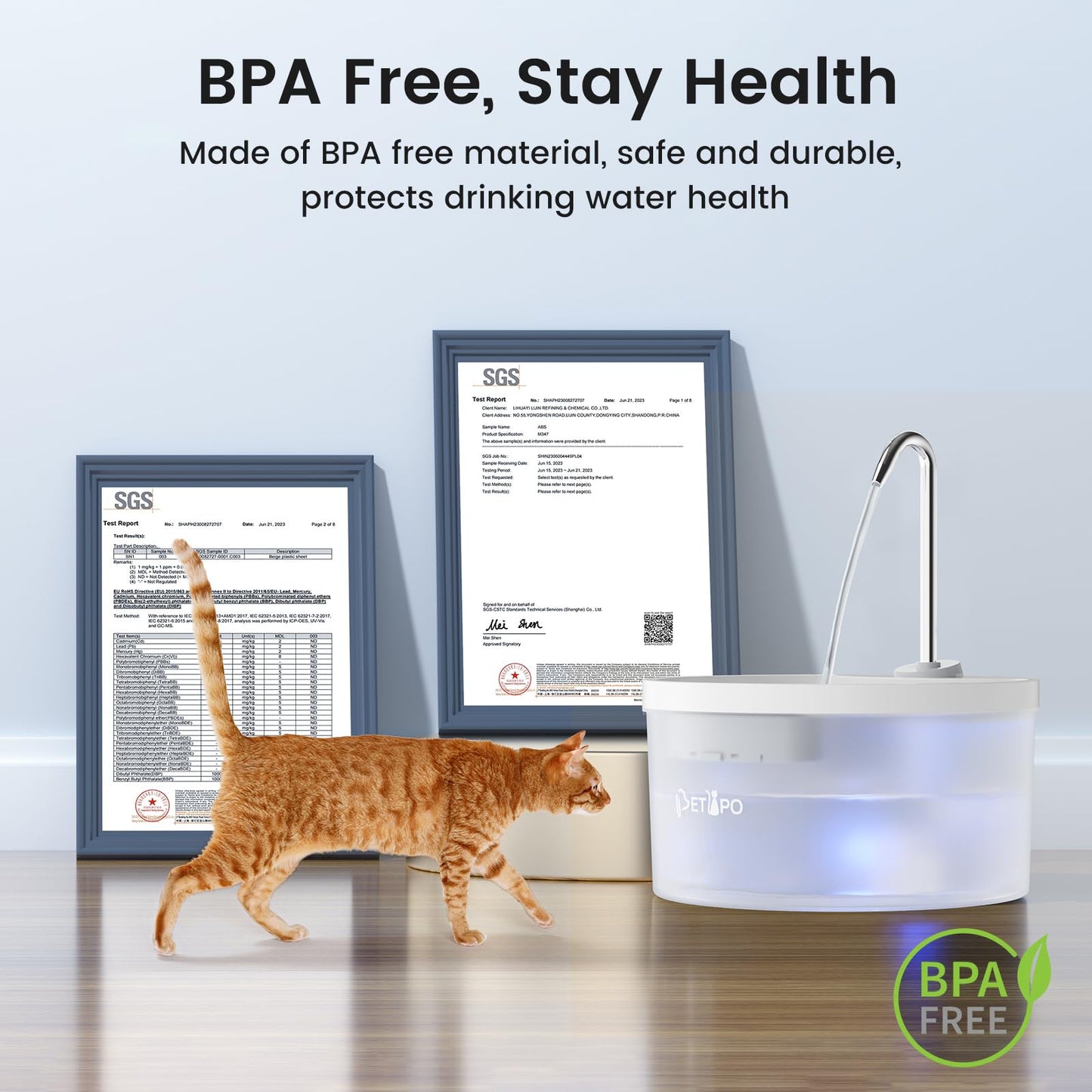 Cat Water Fountain, 3L/100oz Super Silent Pet Water Fountains for Cats Dogs Indoor, Cat Fountain with Water Alert Light, Kitty Spout Cat Drinking Fountain, BPA-Free, Easy Clean (White)