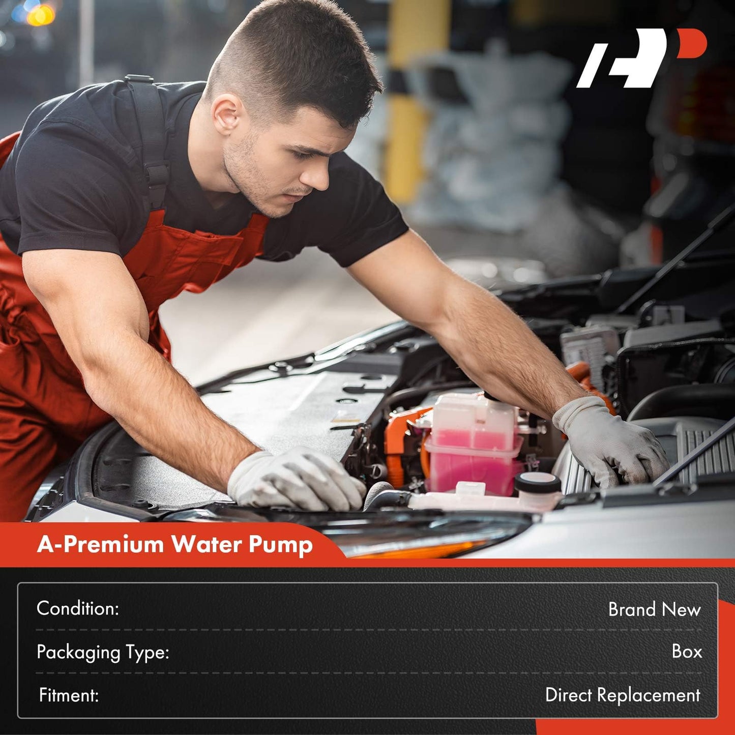 A-Premium Engine Water Pump with Gasket Compatible with Ford Escape 2013-2016 Fiesta 2011-2019 Fusion Transit Connect L4 1.6L Petrol
