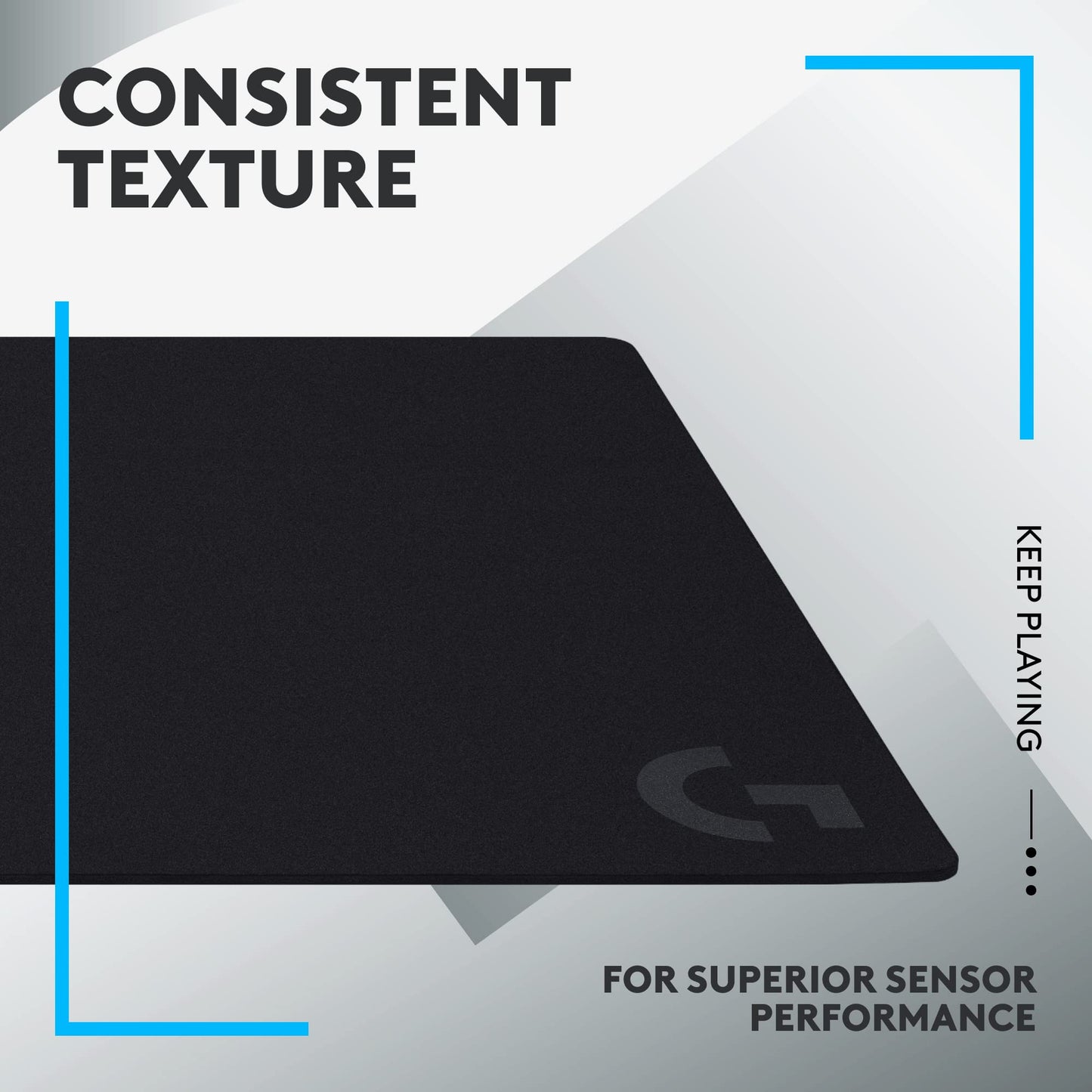 Logitech G840 XL Cloth Gaming Mouse Pad - 0.12 in Thin, Stable Rubber Base, Performance-Tuned Surface - Black