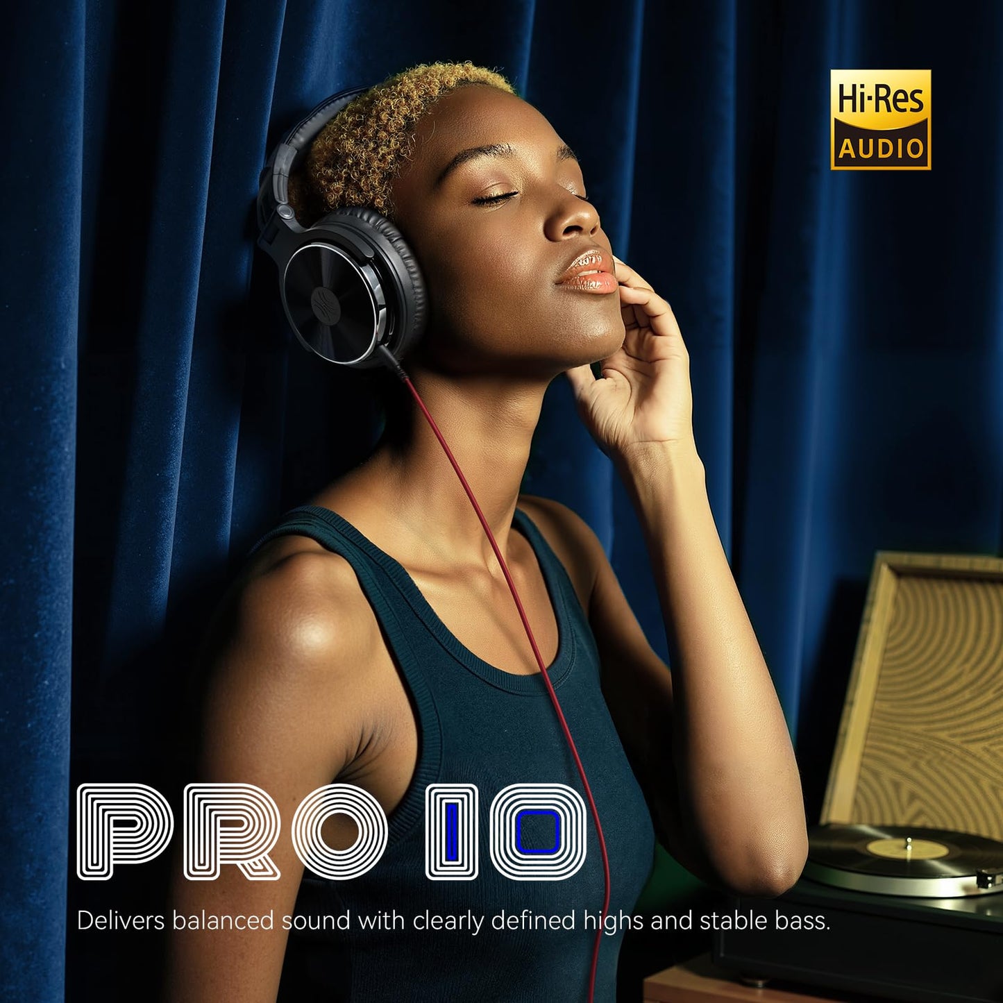 OneOdio Pro-10 Over Ear Wired Headphones for School Studio Monitor & Mixing DJ Stereo Headsets, 50mm Neodymium Drivers, in-Line Mic, 3.5mm/6.35mm Jack for AMP Computer Recording Phone Piano Guitar