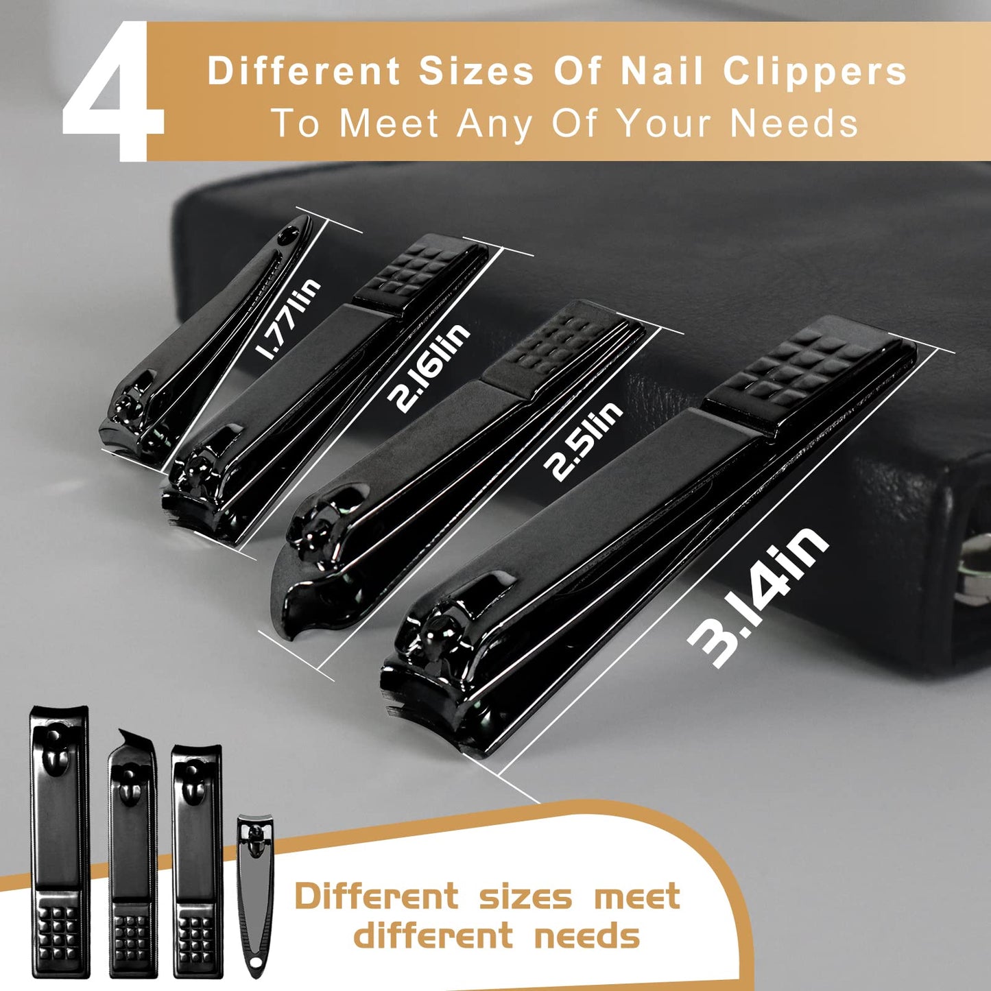 Manicure Set 30 in 1 Nail Clipper set,RedFlow Nail Clippers,Fingernail & Toenail Clippers,Manicure Tools,Pedicure Tools,Suitable for Travel Manicure Kit,Nail Set Kit With Everything Profe(Black)