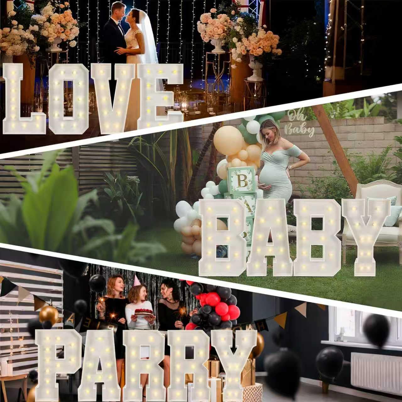 Marquee Light Up Numbers: 4FT Large Decorative Letters Signs for Party Decorations Baby Shower Birthday Wedding Engagement Anniversary, 4 Feet Tall Pre-Cut DIY Foamboard Number 4 - Easy to Assemble