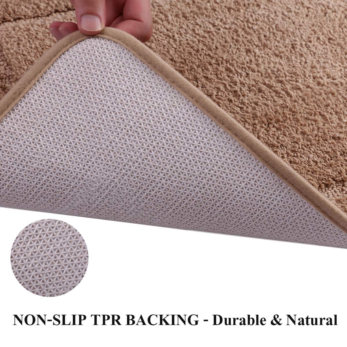 Pauwer Bath Rug Sets 2 Piece, Non Slip Bath Mats for Bathroom, Absorbent Microfiber Bathroom Rugs, Machine Washable Bathroom Mat with U-Shaped Toilet Rug for Bathroom Tub, Shower