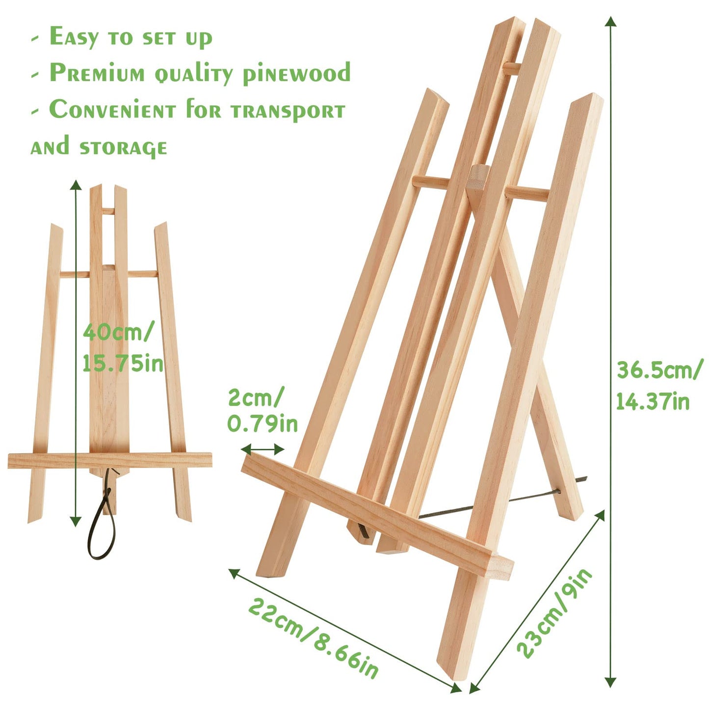 CONDA 6 Pack 16" Tabletop Display Easel, Portable A-Frame Tripod Display Easel for Painting Party & Displaying Canvases, Photos, Display Tripod Holder Stand for Students Kids Beginners