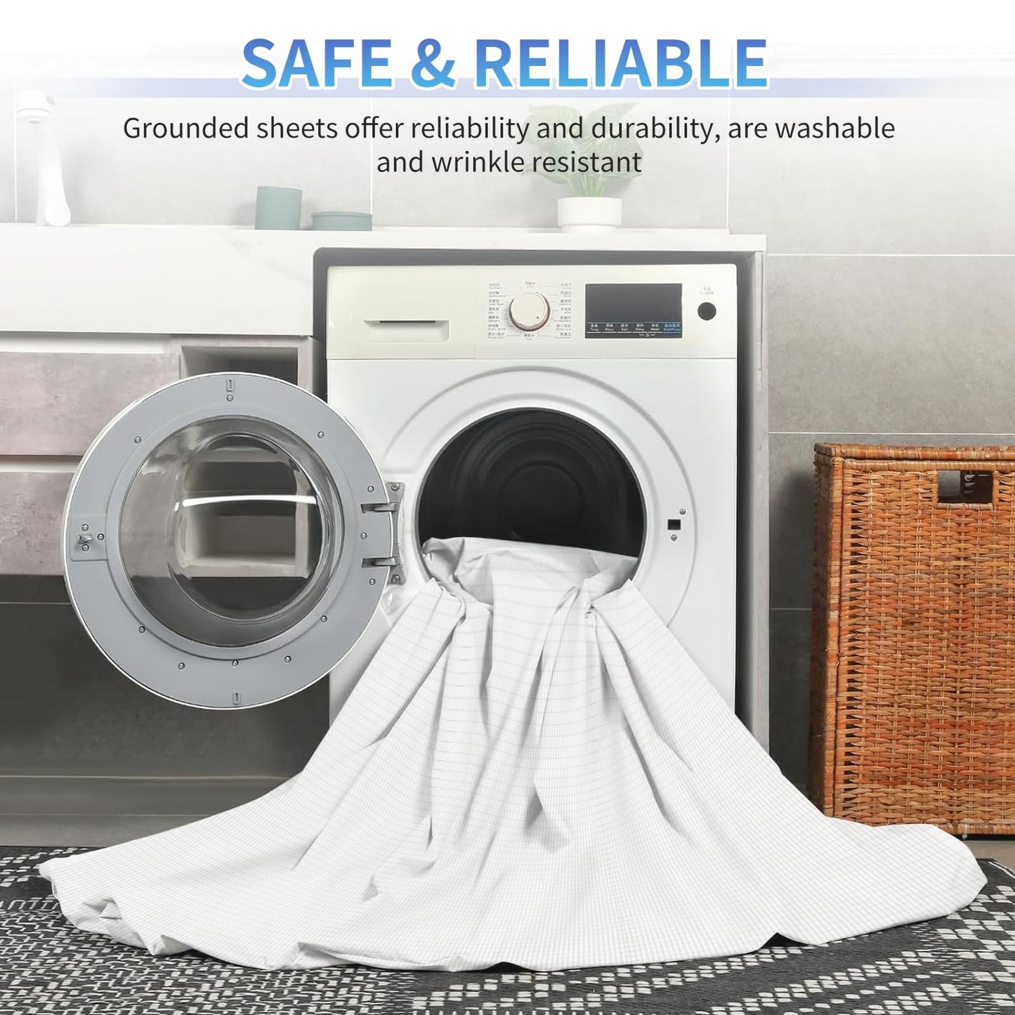 ATE Health Large Grounding Mat 26.5 x 18 for Reduced Pain, Anxiety,Inflammation, Improved Sleep, Headache Relief.Yoga Mat Grounding Pad with Wristband and 15ft Straight Cord, Connect to Earth Indoors