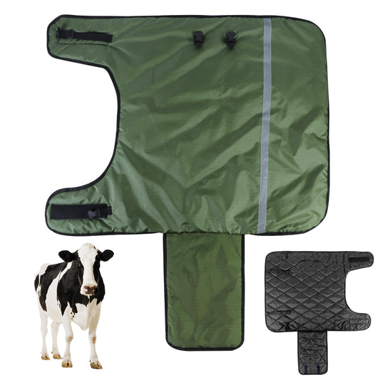 BiJiBiBog Pro Calf Blanket, Warm Clothes Saver Coat for Keep Cow Warming Thickened Belly Protection Windproof Livestock Protector (A Piece of Green)