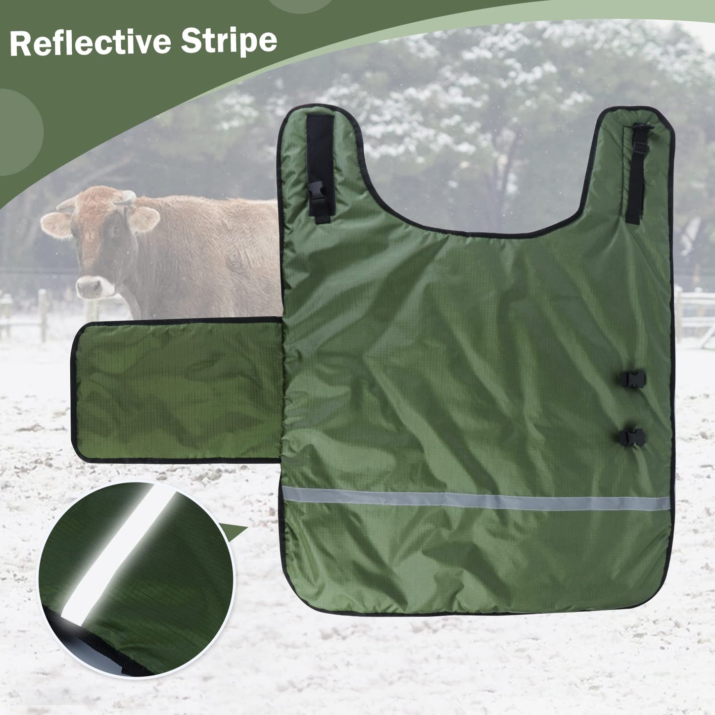 BiJiBiBog Pro Calf Blanket, Warm Clothes Saver Coat for Keep Cow Warming Thickened Belly Protection Windproof Livestock Protector (A Piece of Green)