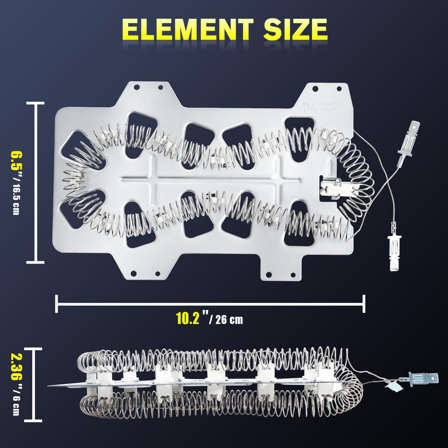 2025 UPGRADE DC47-00019A Dryer Heating Element Compatible With Sam-sung Ken-more dv42h5000ew/a3 dv45h7000ew/a2, DC47-00016A DC32-00007A DC96-00887A Thermal fuse DC47-00018A Thermostat Kit - Podoy