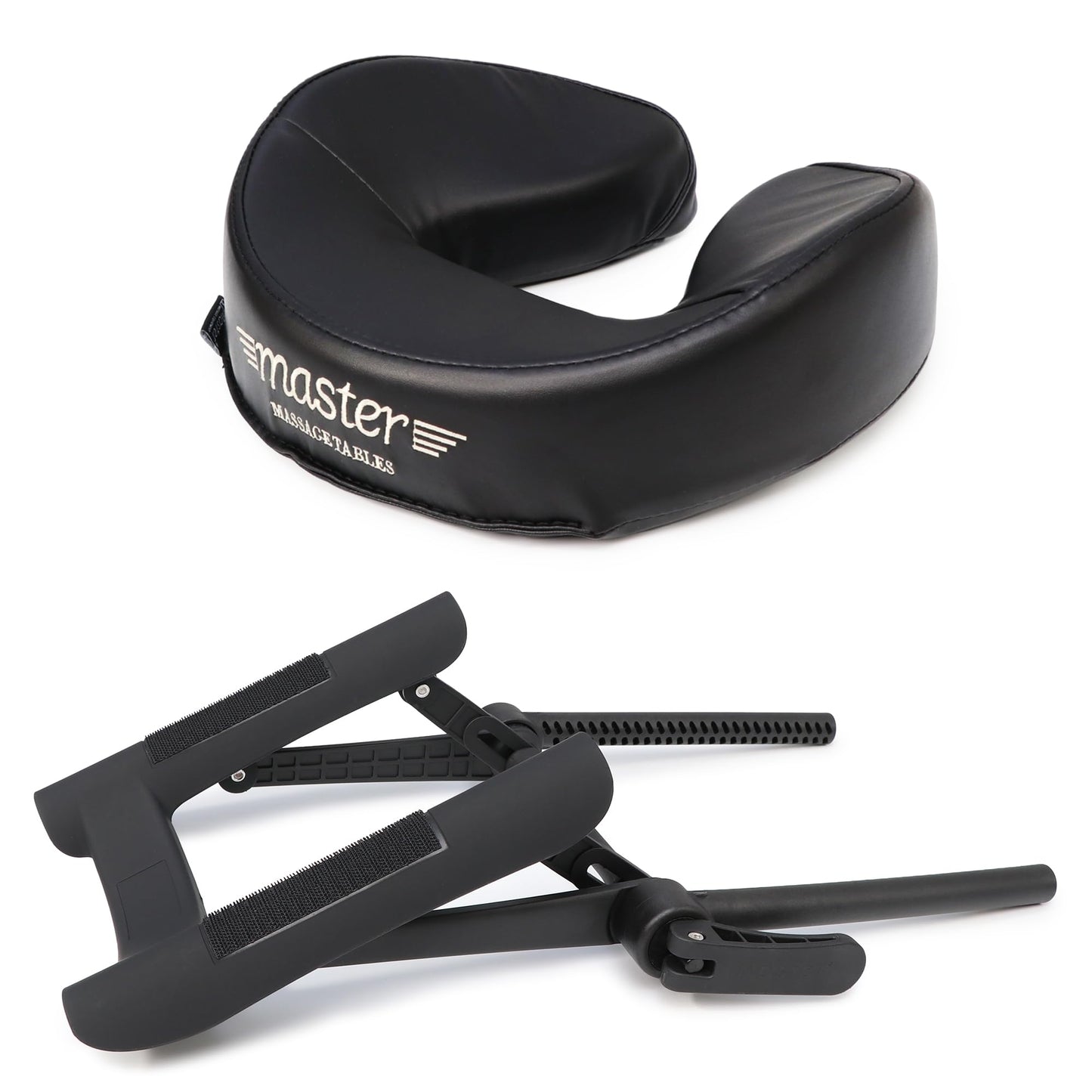 MASTER MASSAGE Universal Ergonomic Dream Adjustable Massage Table Face Cradle and Universal Face Cushion/Face Pillow Set - Massage Table/Massage Chair Headrest Platform Set (Ultra Plush Black)
