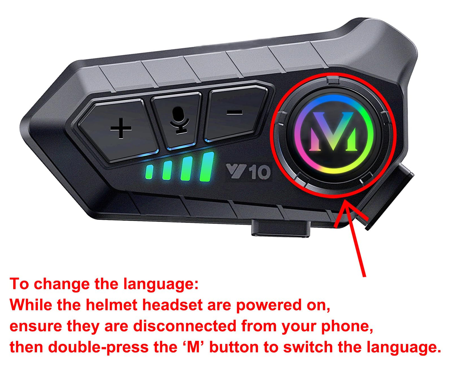 Motorcycle Helmet Speakers - Super Long Battery Life, Helmet Headphones Single Use Headset with Soft/Hard Mic,IPX6 Automatic Answer/Music Control/Intelligent Noise/Wake up Siri - Y-M10