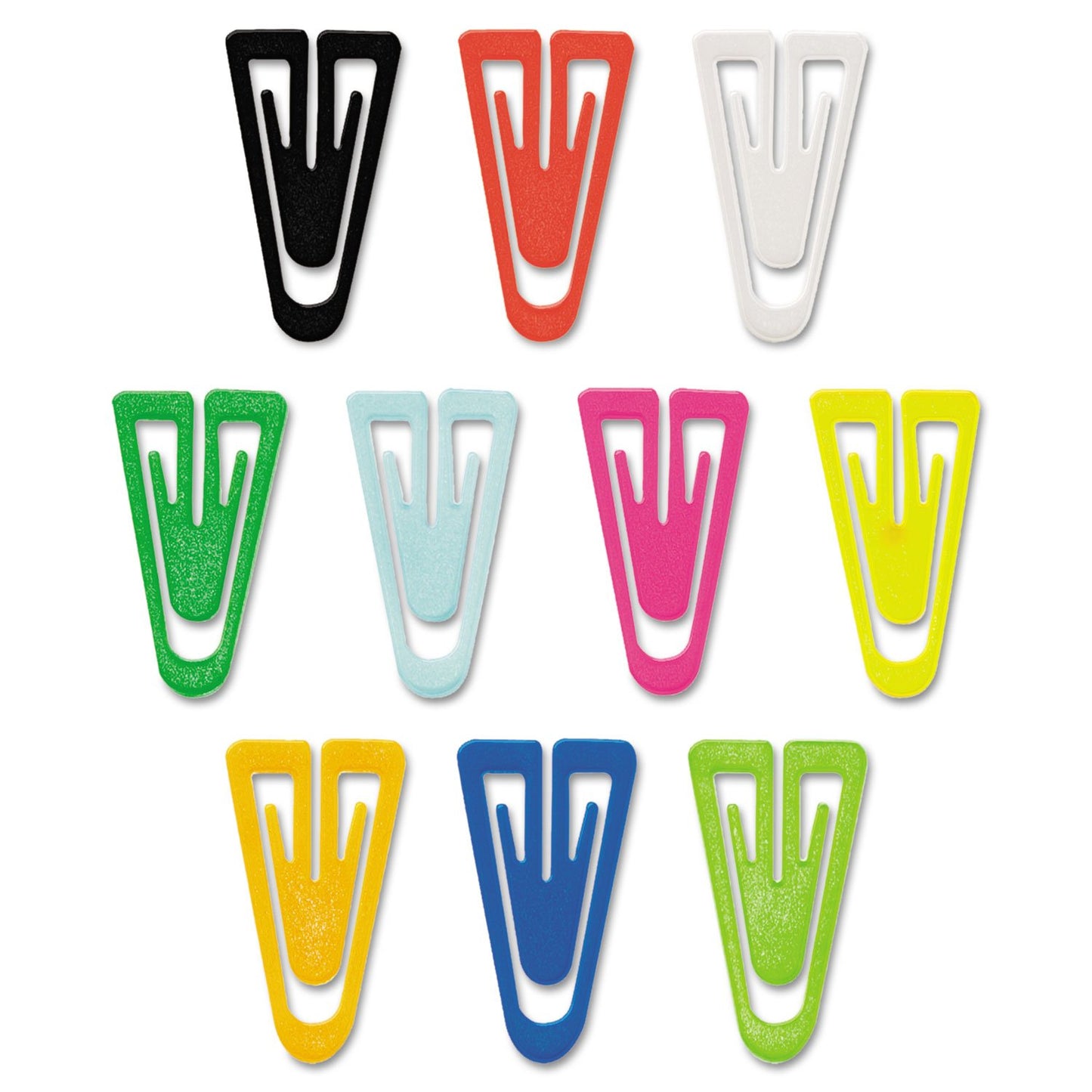 Advantus Large Plastic Paper Clips, 1.38-Inch, Assorted Colors, Box of 200, AVTPC0600