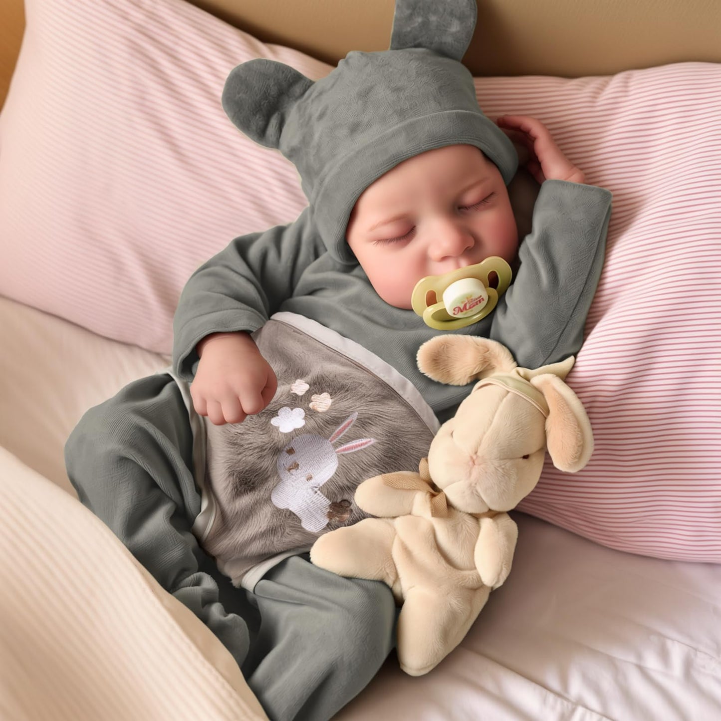 JIZHI Lifelike Reborn Baby Dolls Silicone Full Body Boy - 17-Inch Soft Body Realistic-Newborn Vinyl Real Life Baby Dolls with Toy Accessories for Kids Age 3 4 5 6 7 +