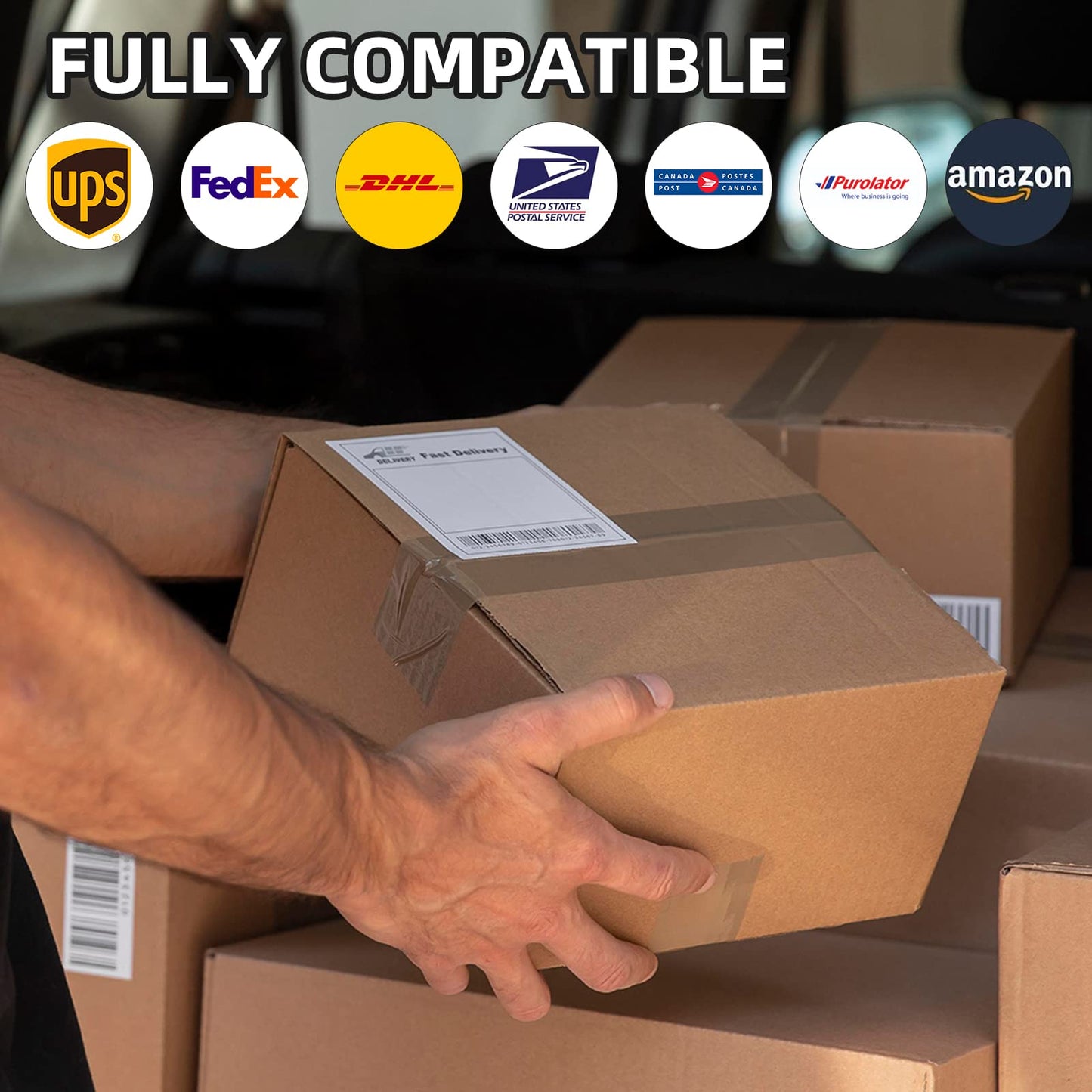 TIMIFUL 4 x 6 inches Thermal Label 4 Rolls [Total 1400 Labels] Thermal Shipping Label Permanet Adhesive with Zebra, 350 Labels/Roll, (not for dymo 4XL)