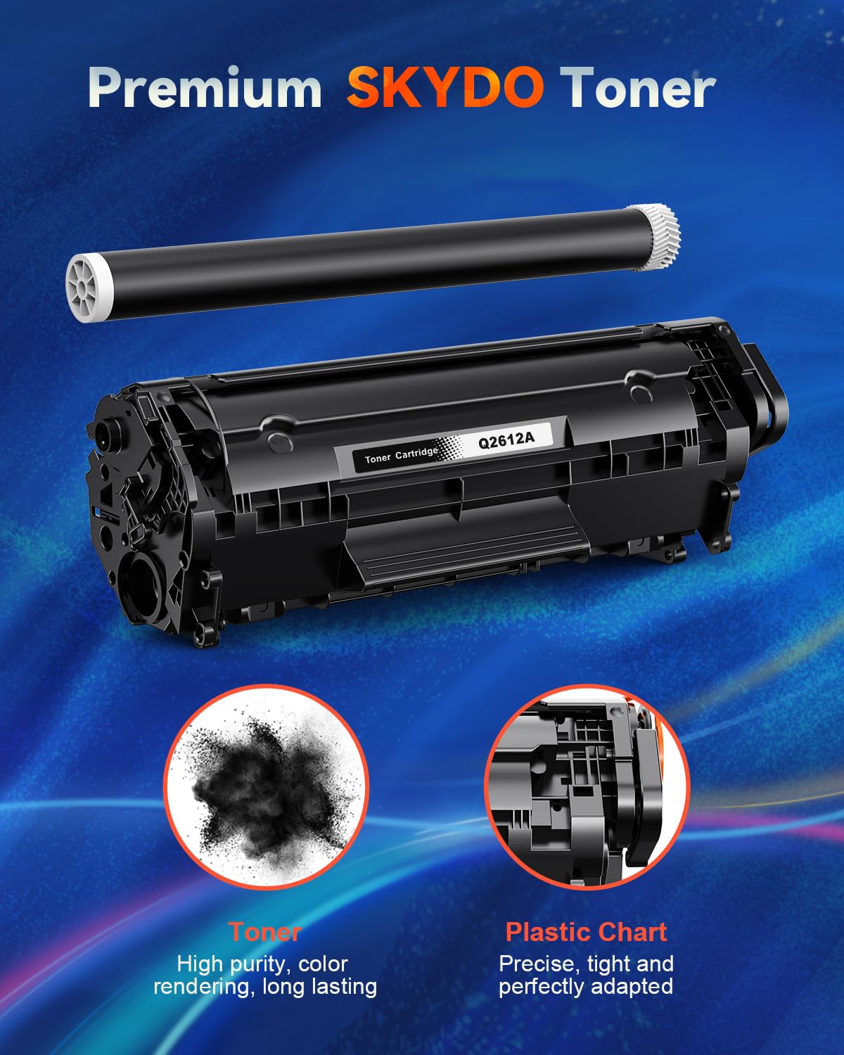[2 Pack] 12A Toner Cartridge, 1020 toner Compatible Replacement for HP Q2612A 12A 2612A Work with HP Laserjet 1020 1022 1012 1010 3050 1015 1018 1022NW 3015 3020 M1319F Printer toner (Black 12A Toner)