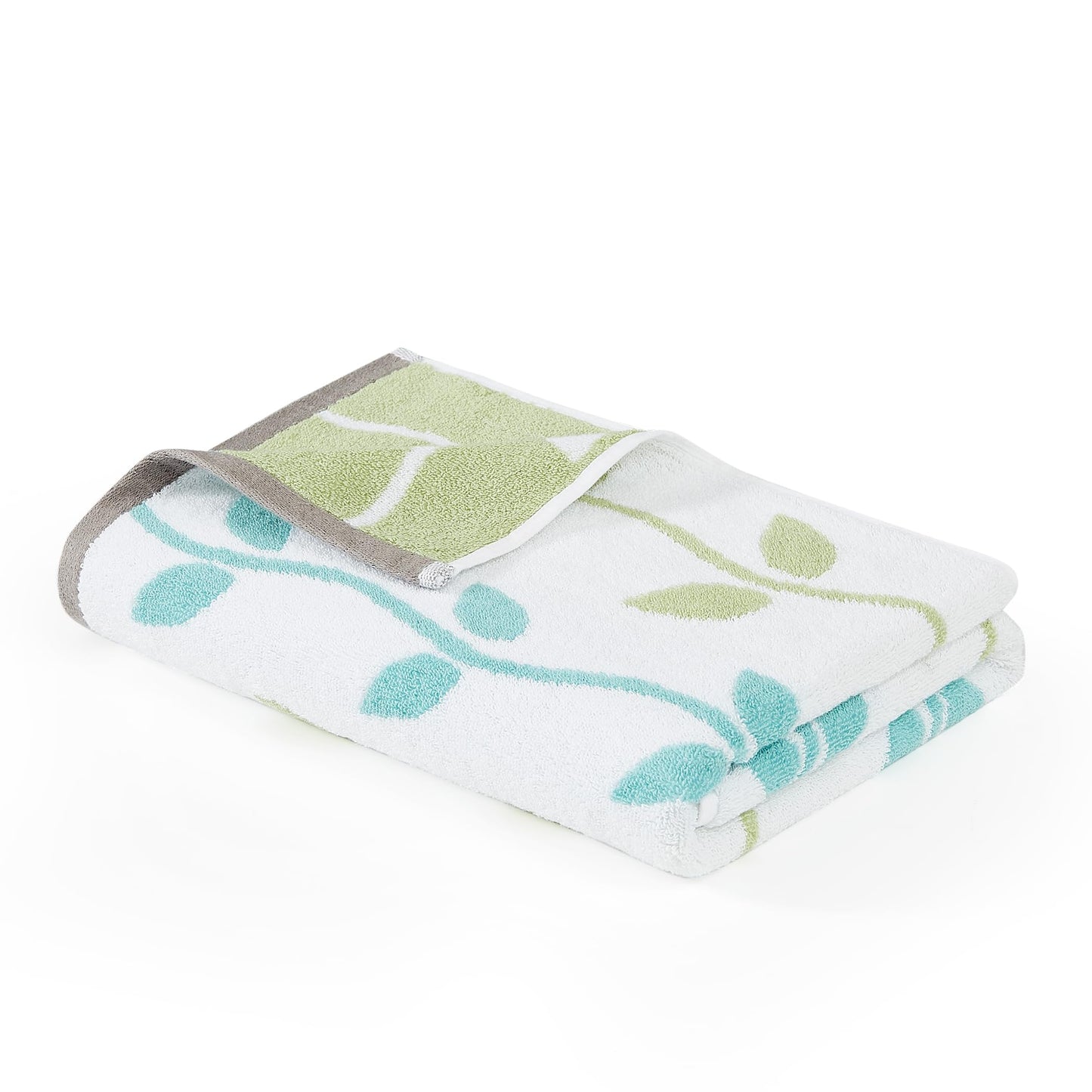 Amrapur Overseas 6-Piece Yarn Dyed Organic Vines Jacquard/Solid Ultra Soft 500GSM 100% Combed Cotton Towel Set [Sage Green]