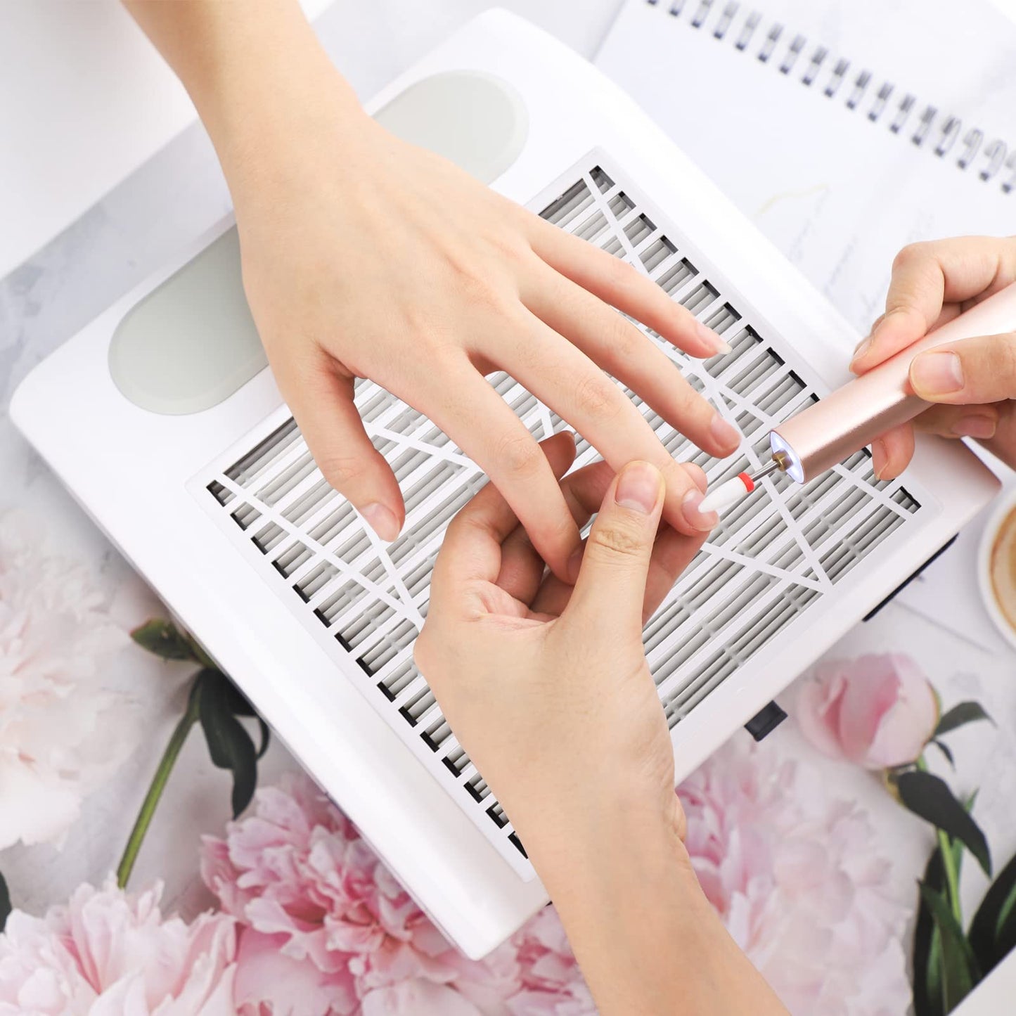 Biutee Nail Dust Collector with 2 Reusable Filter, 80W Electric Nail Vacuum Cleaner Dust Fan Suction Machine for Manicure Acrylic Gel Nails Polishing, Low Noise, Salon Home