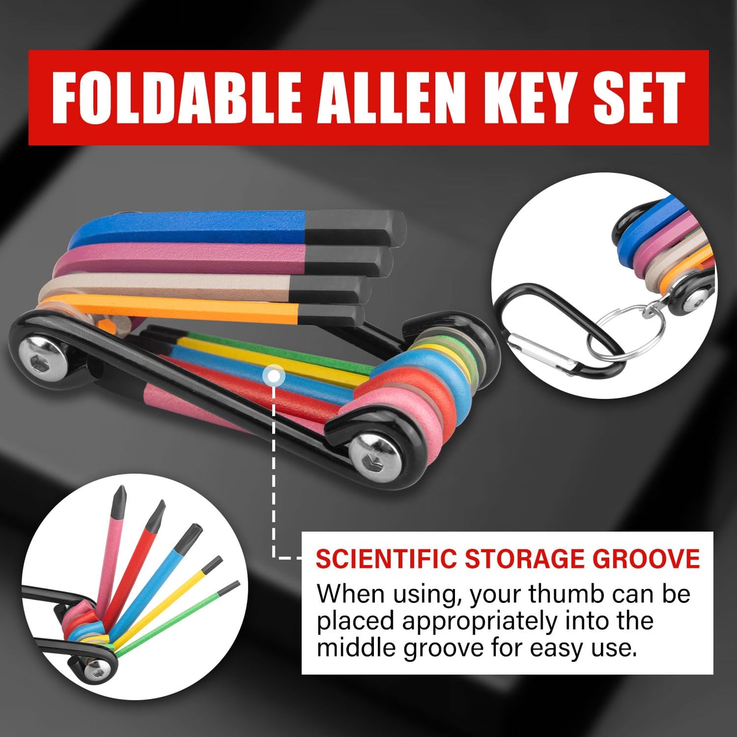 TOPEX 38Pcs Allen Key Set Hex Key Allen Wrench Folding Hex Key Ball End Metric/SAE/Star