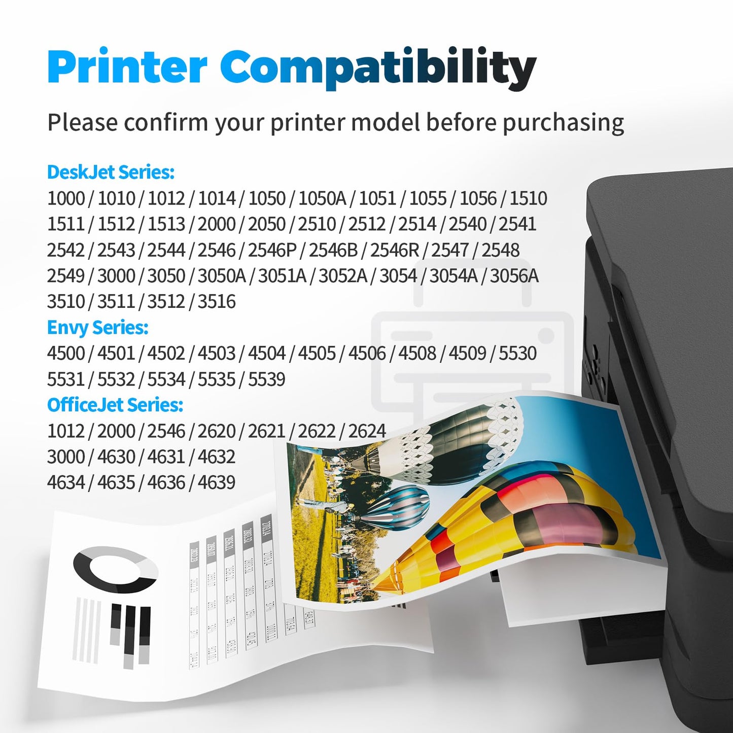 BAIINK 61XL Ink Cartridges Black Replacement for HP 61 Black Ink Cartridge Work with HP Envy 4500 5535 5530 5534 Officejet 4635 2620 4630 Deskjet 1010 1000 2540 3050 2510 1510 1055 1512 2512 (2 Black)